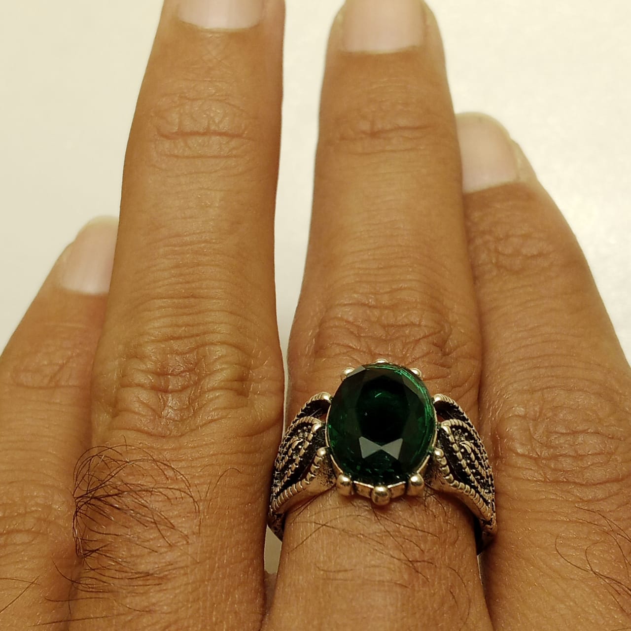 8 Carat emerald Ring | Step Cut Turkish Style Ring