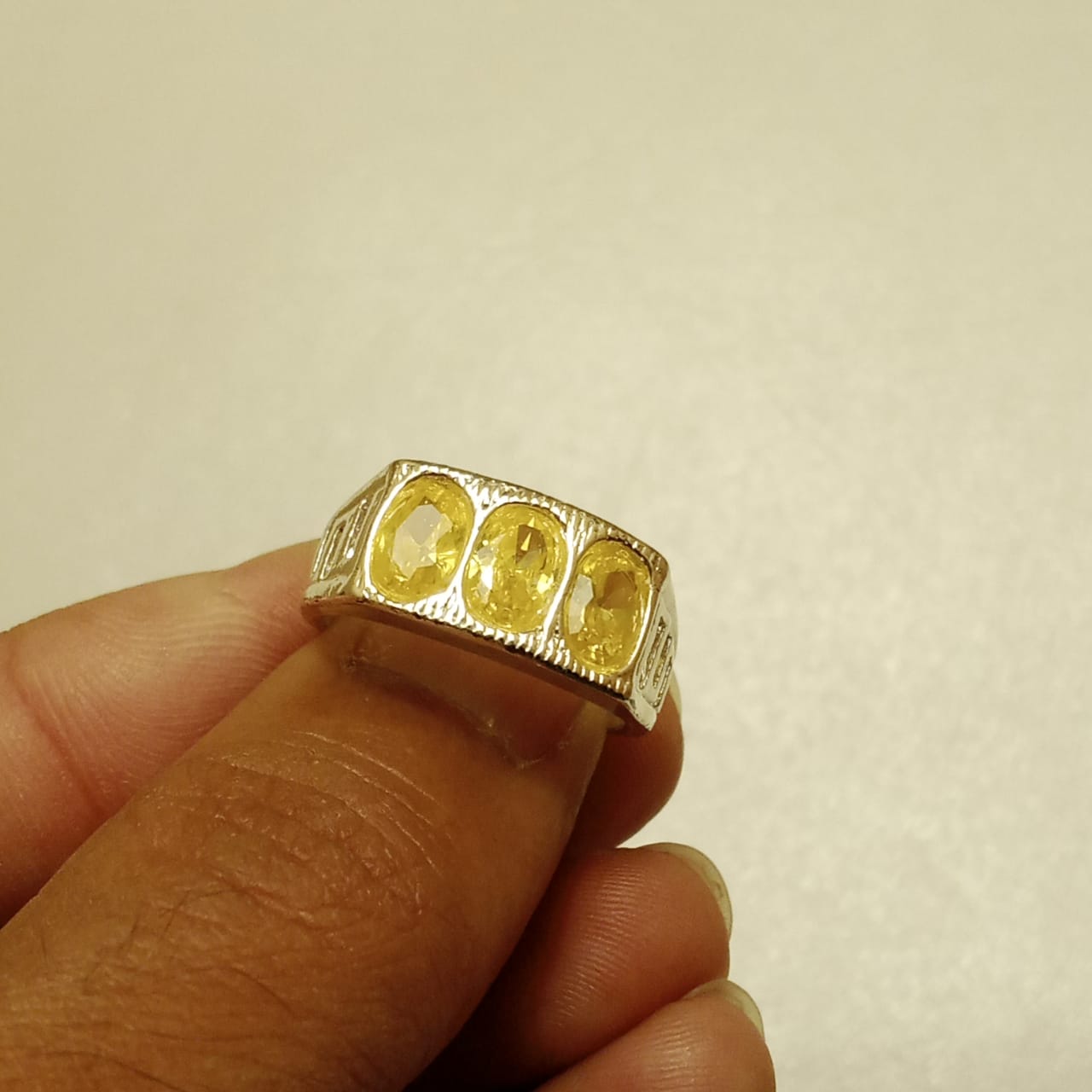 Multiple Stone Pukhraj Ring | Step Cut | Turkish Style