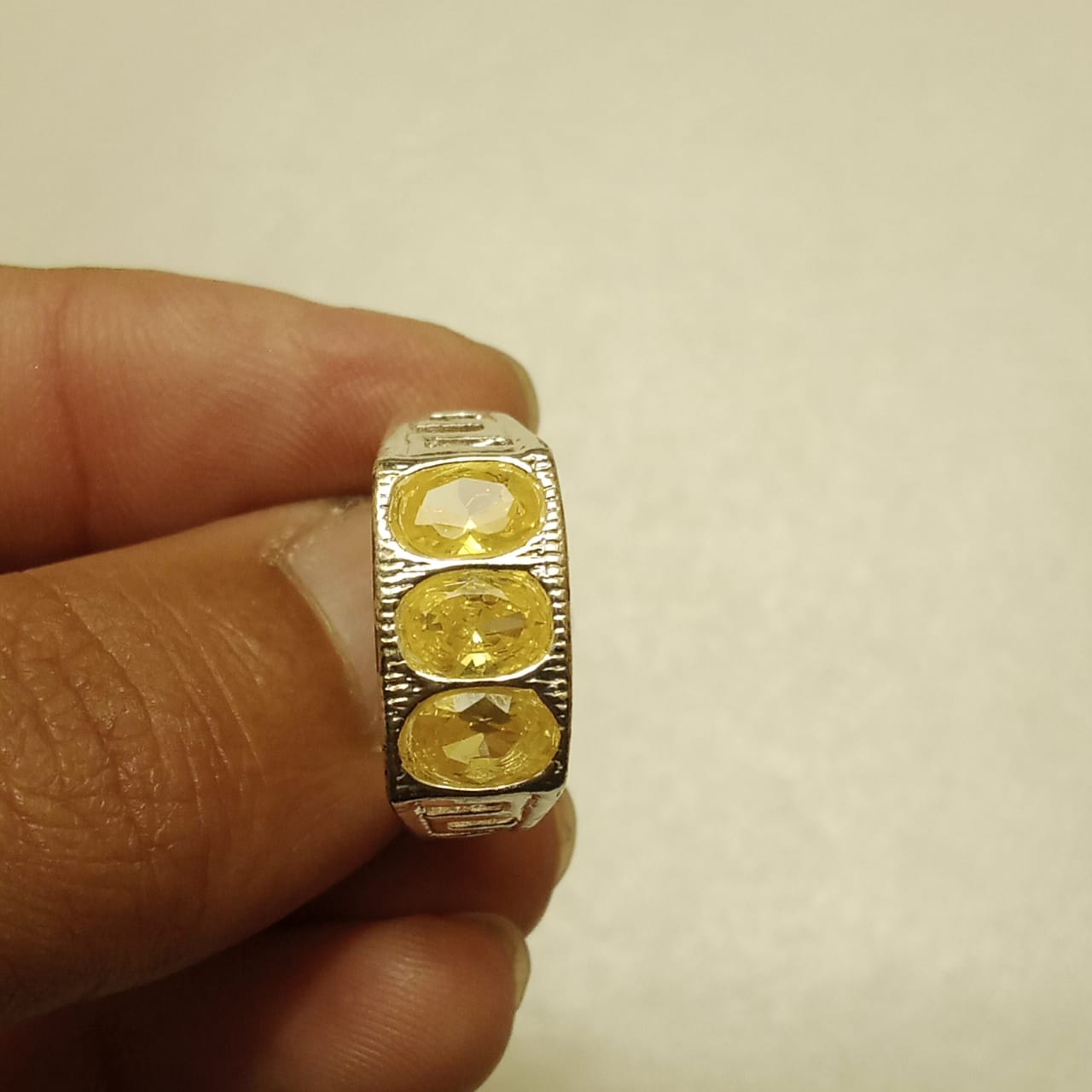 Multiple Stone Pukhraj Ring | Step Cut | Turkish Style