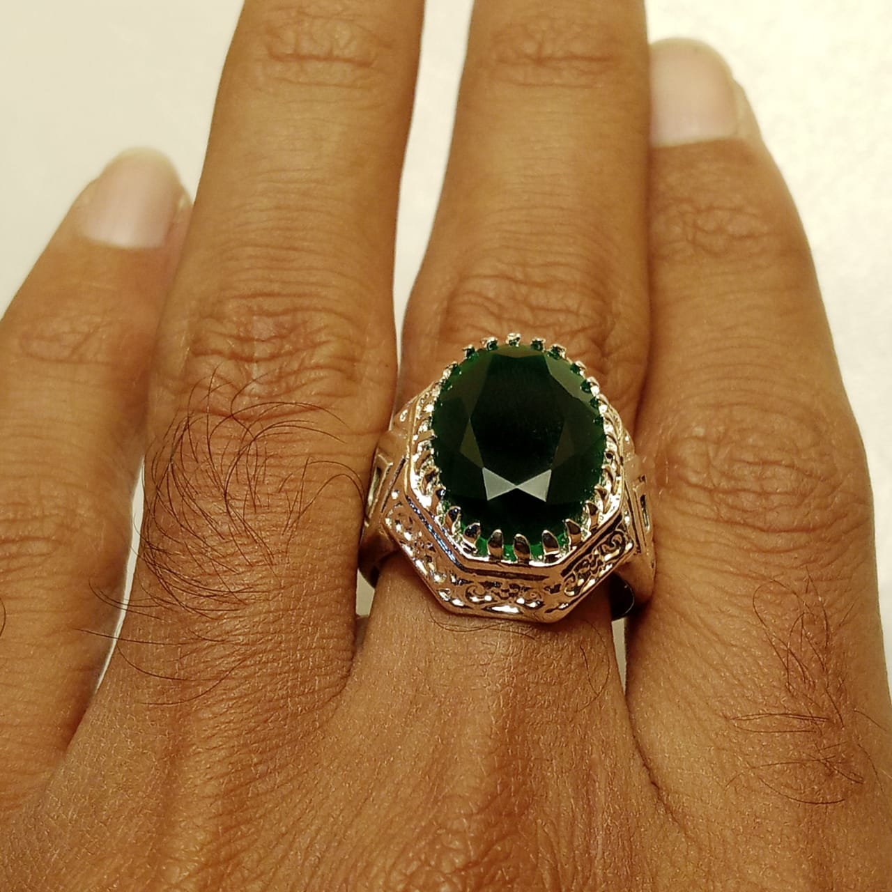 23 Carat Emerald Ring | Step Cut Zamrud Panna | Turkish Style Ring