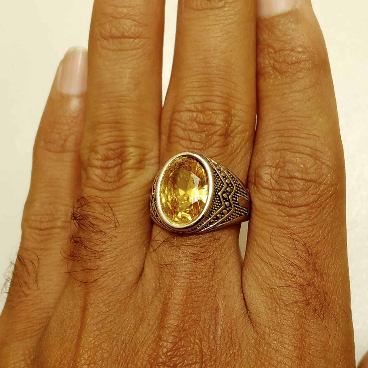Pukhraj Ring | Step Cut | Turkish Style