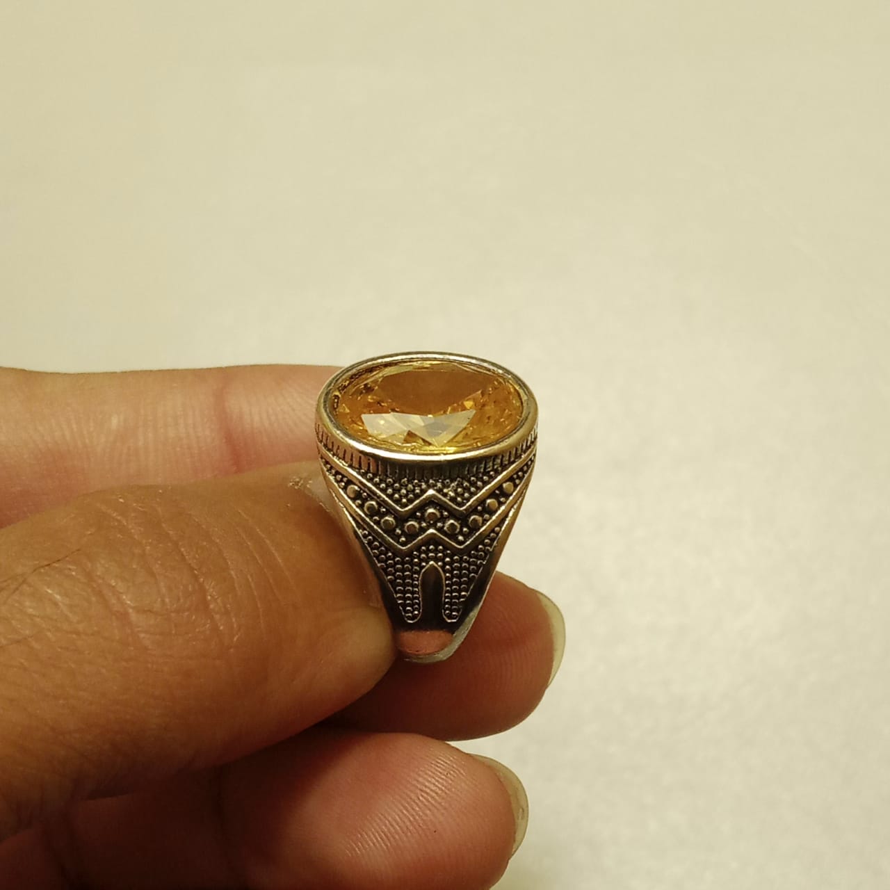 Pukhraj Ring | Step Cut | Turkish Style