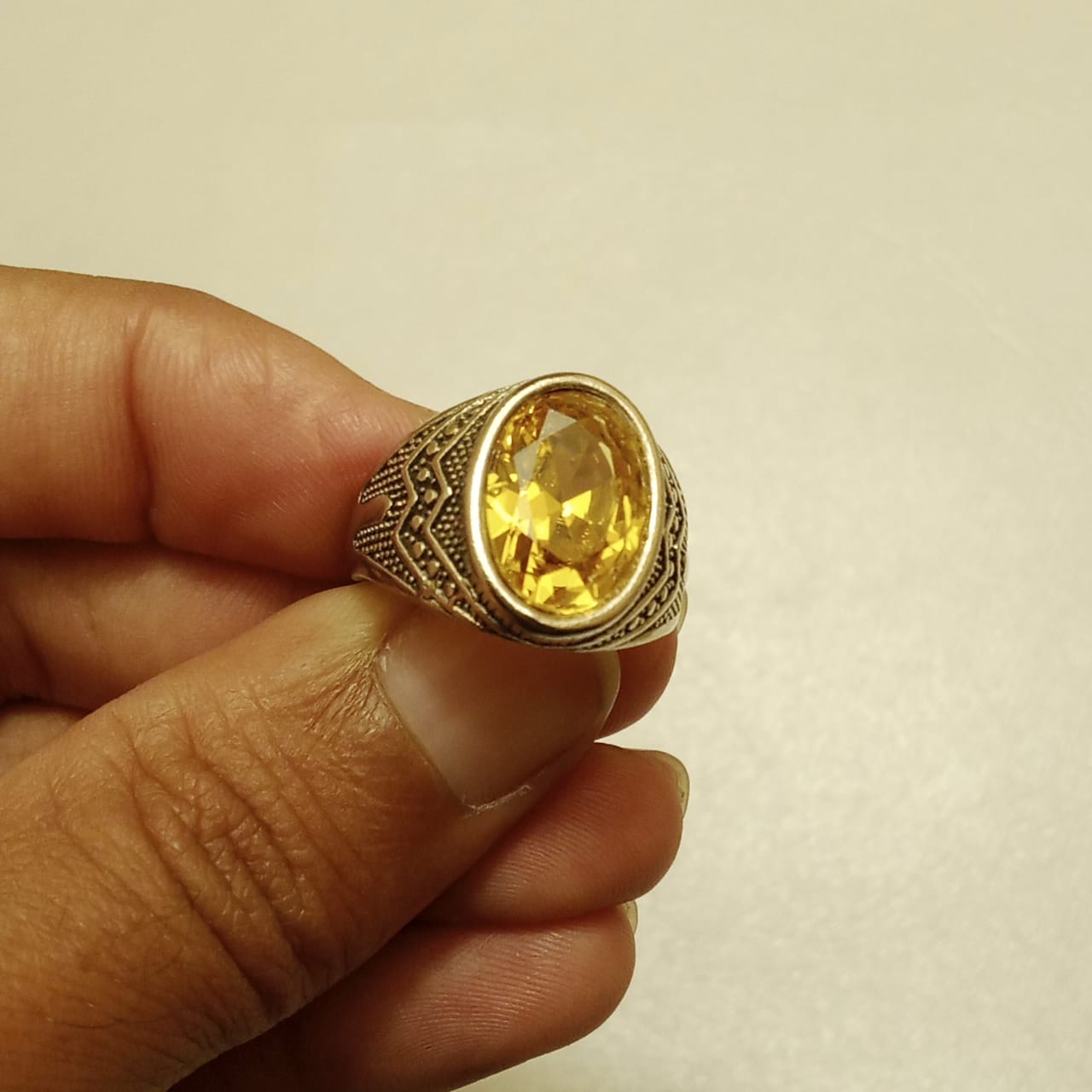 Pukhraj Ring | Step Cut | Turkish Style