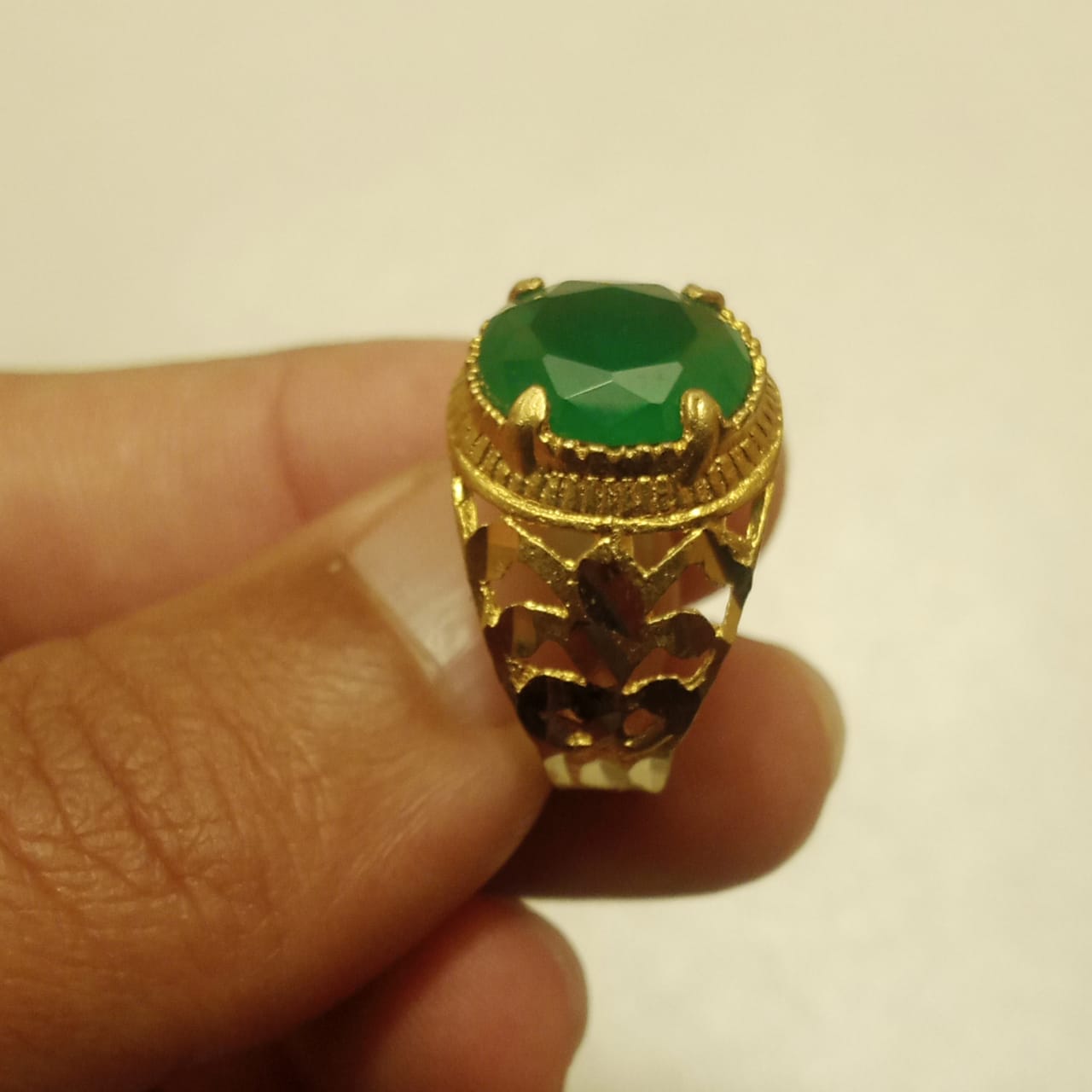 7 Carat Emerald Ring | Step Cut Zamrud Panna | Gold Color