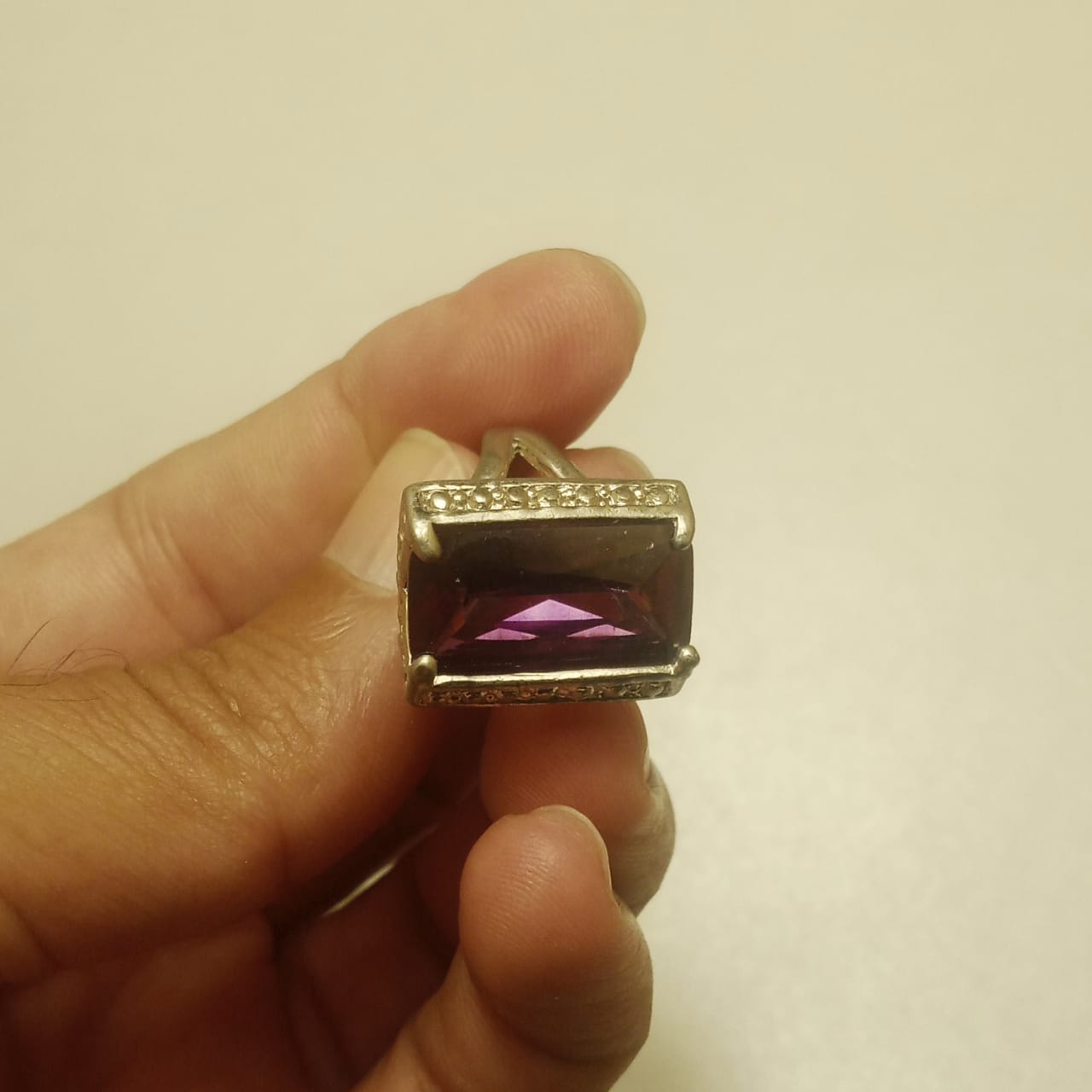 19 Carat Neelam Ring | Step Cut