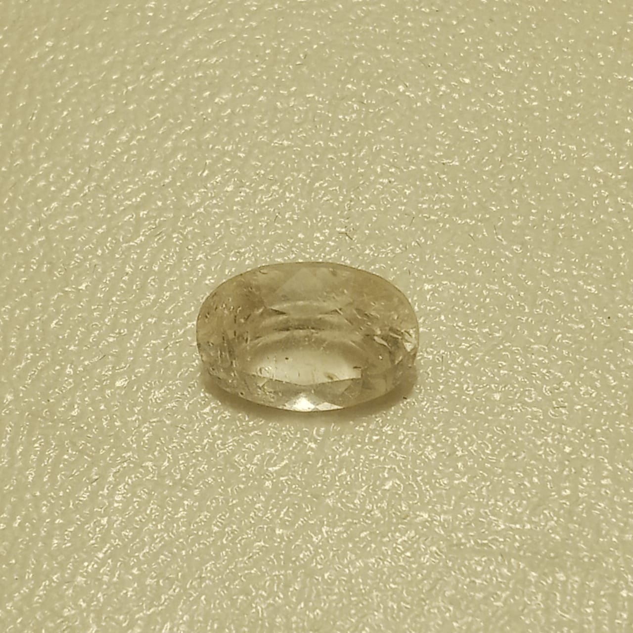 White Pukhraj | White Sapphire | Oval shape | Step Cutting