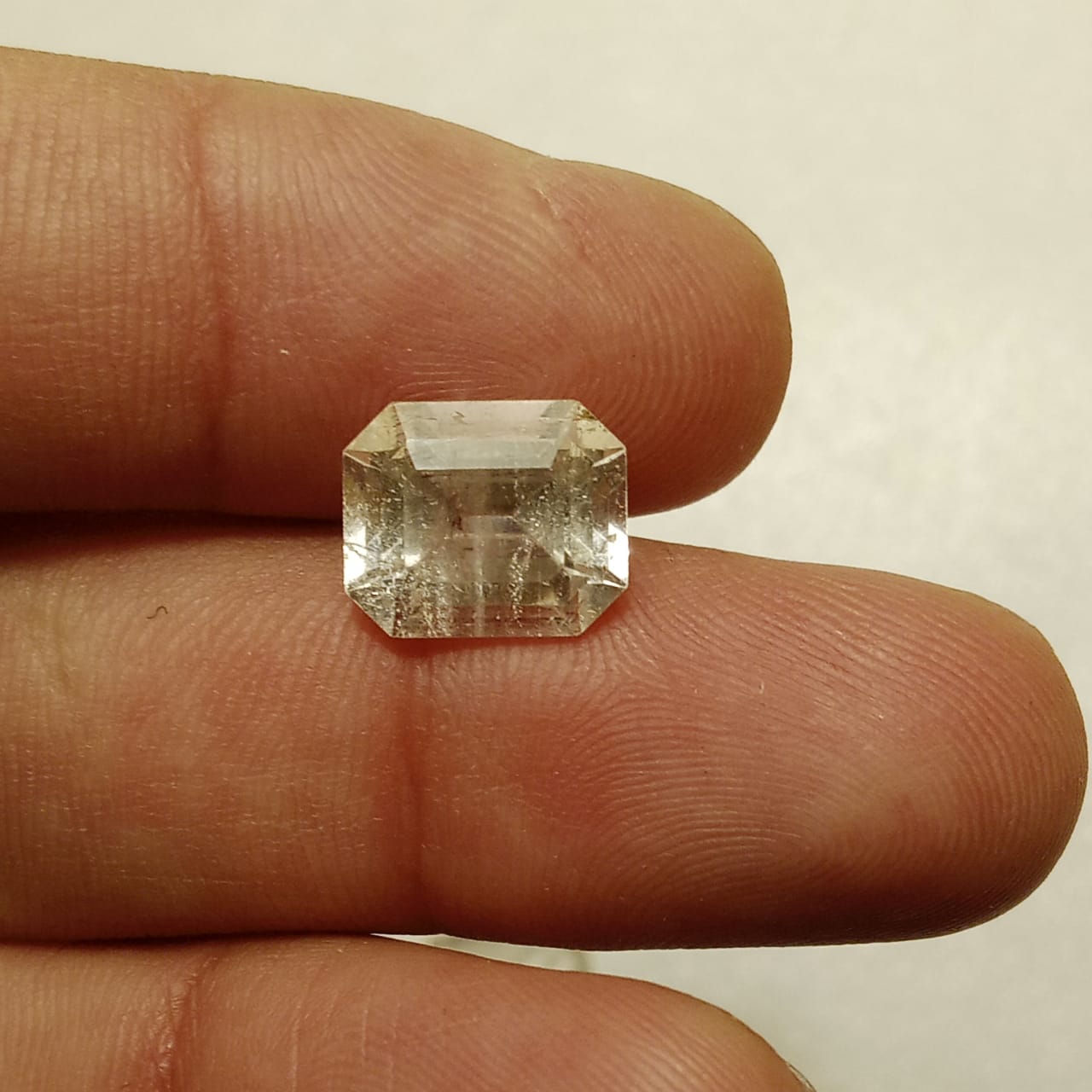 White Pukhraj | White Sapphire | Emerald Cut