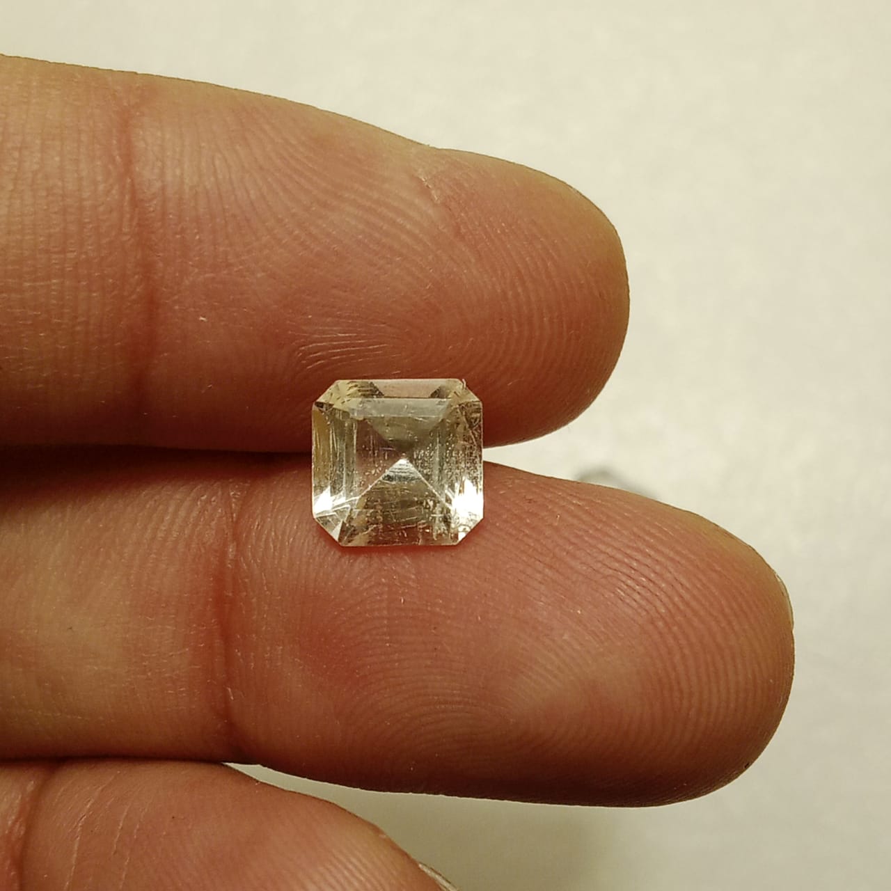 White Pukhraj | White Sapphire | Emerald Cut