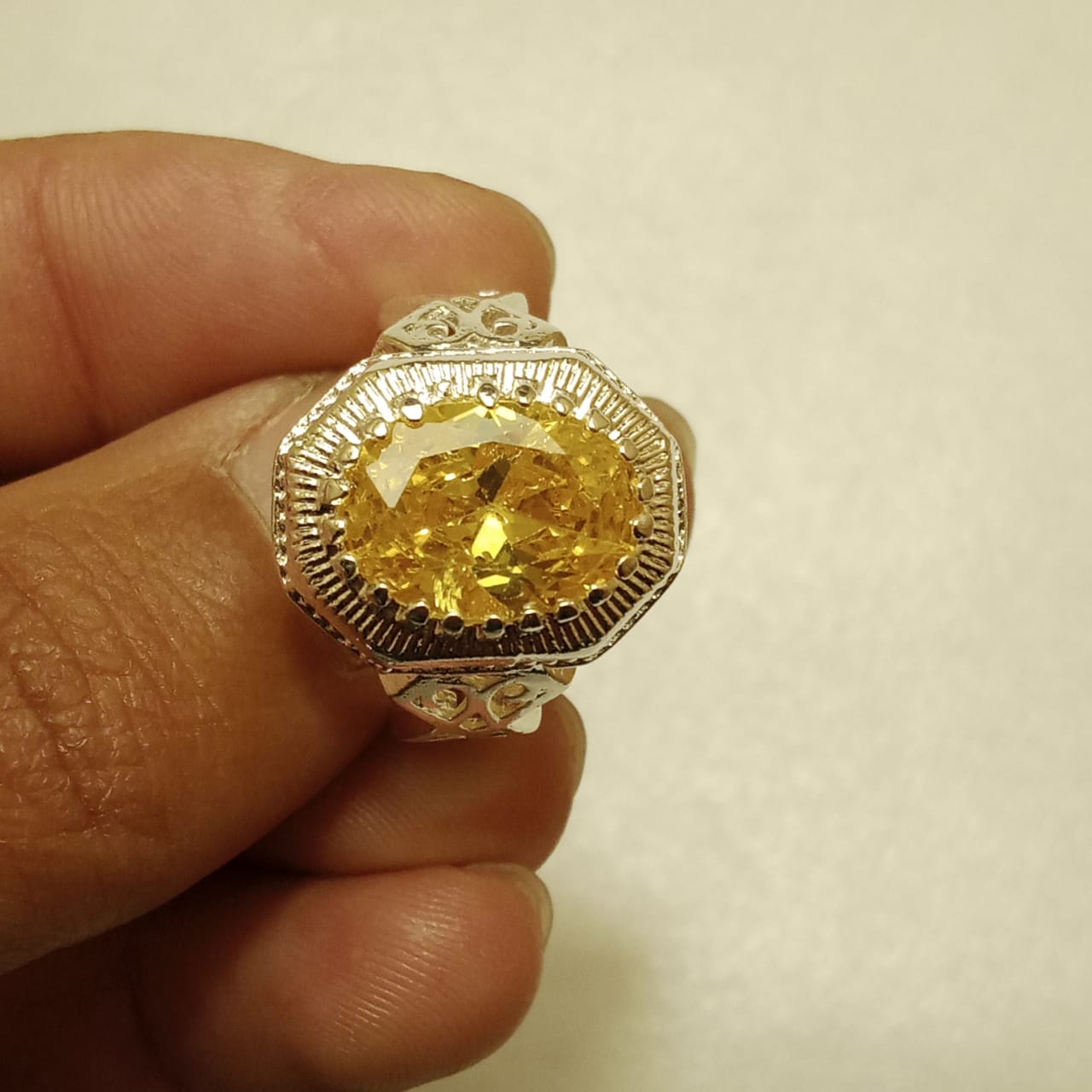 Pukhraj Ring | Step Cut | Turkish Style