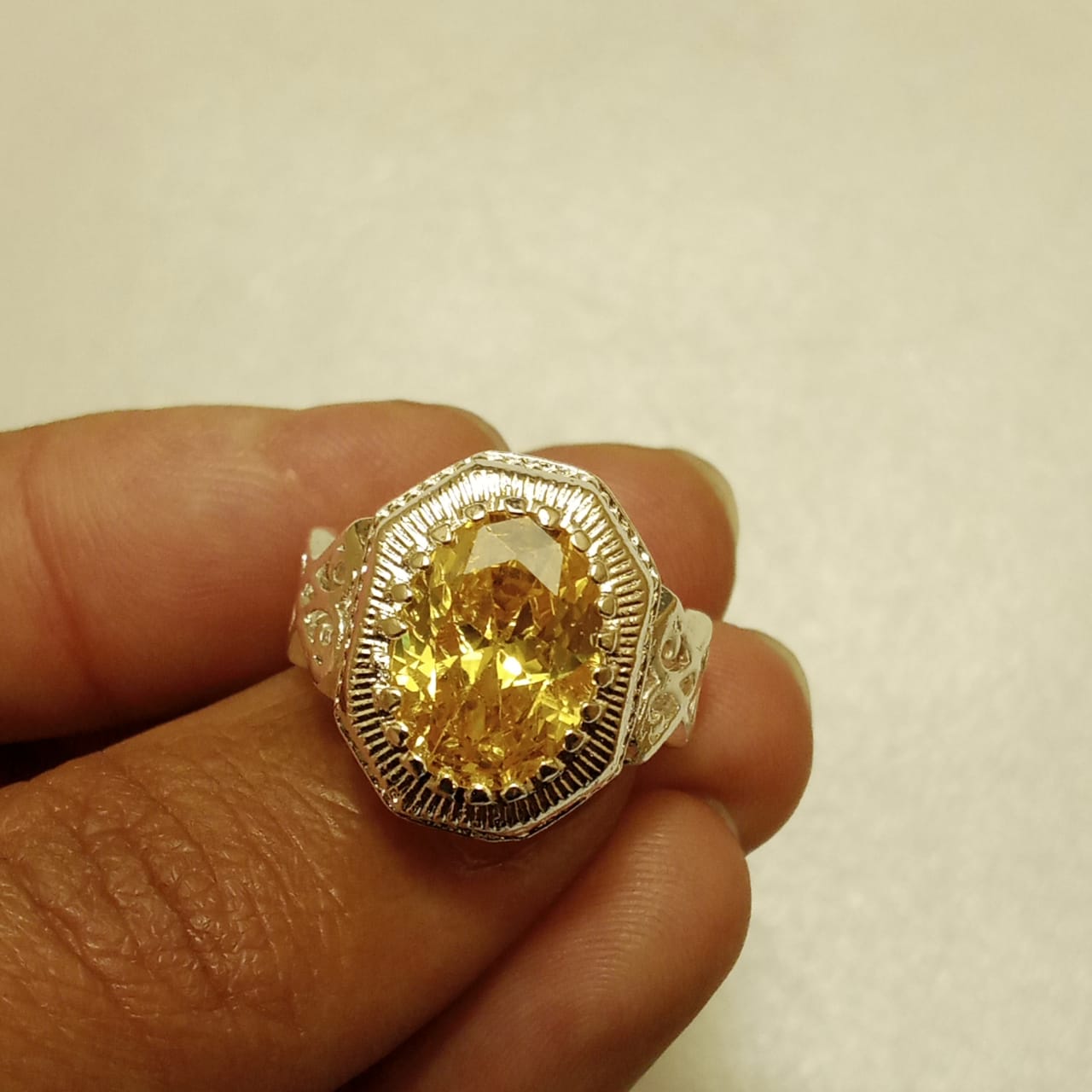 Pukhraj Ring | Step Cut | Turkish Style