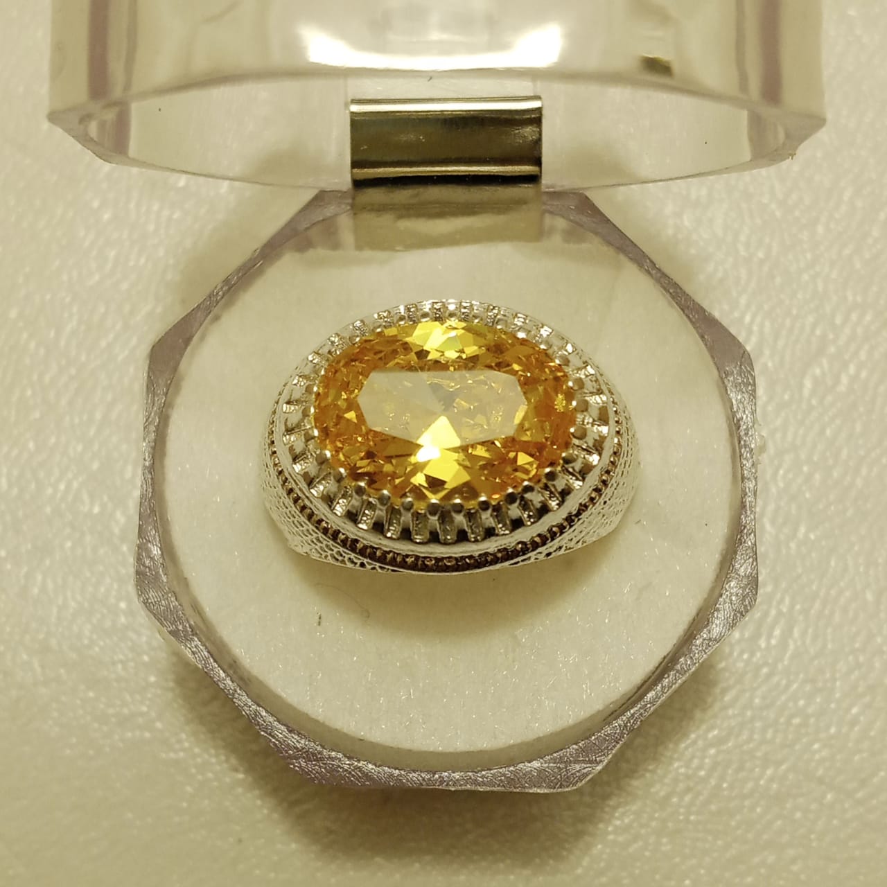 Pukhraj Ring | Step Cut | Turkish Style Ring