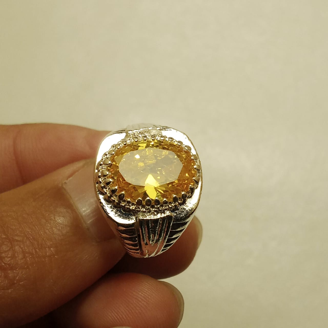 Pukhraj Ring | Step Cut | Turkish Style