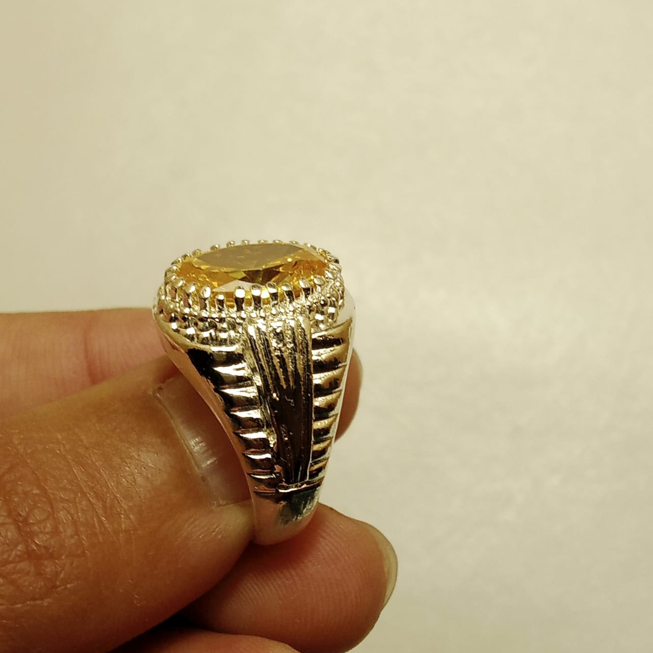 Pukhraj Ring | Step Cut | Turkish Style