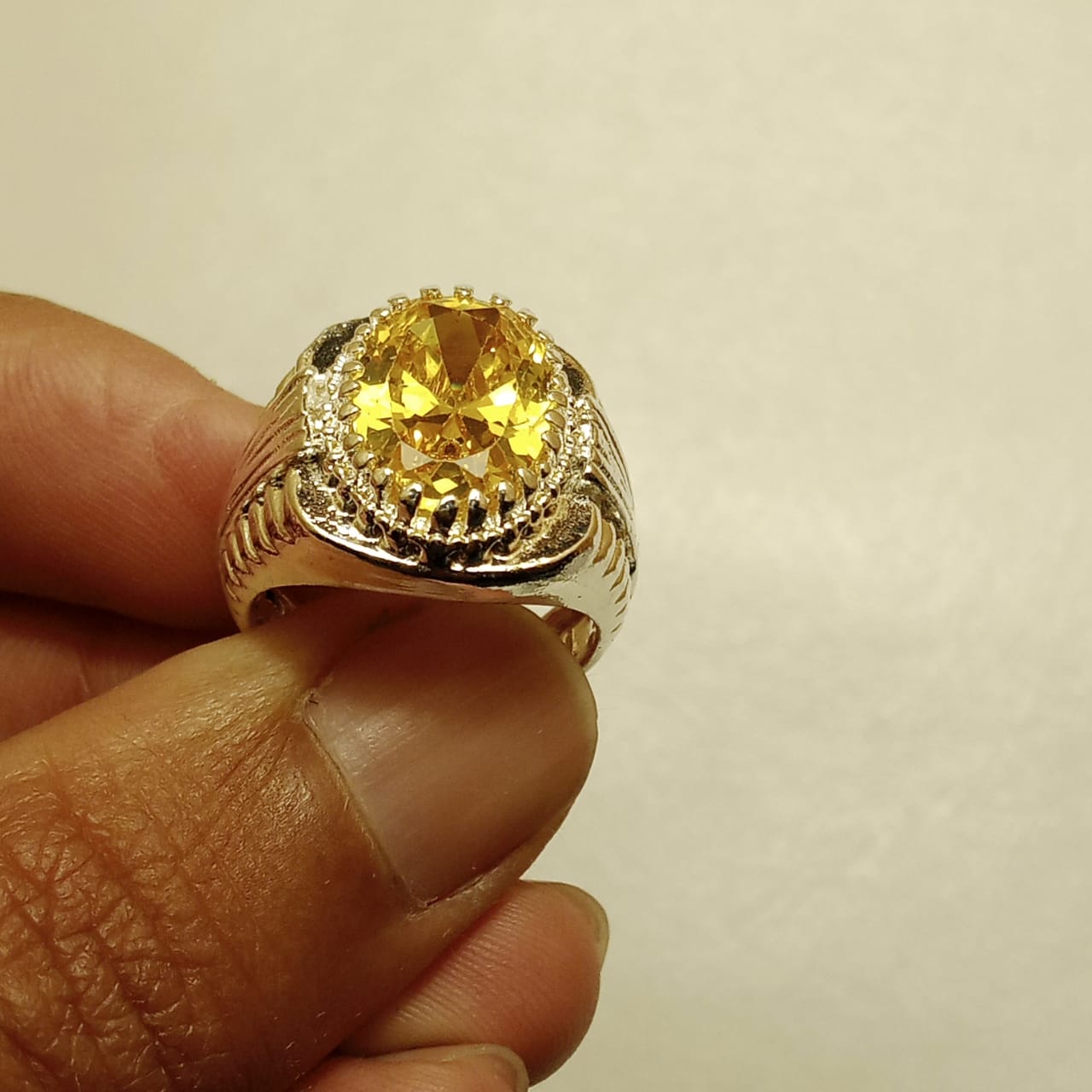 Pukhraj Ring | Step Cut | Turkish Style