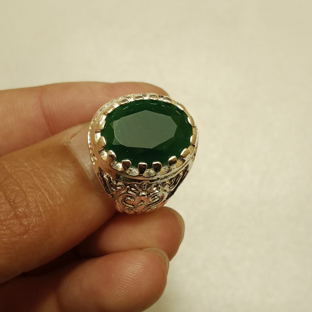 14 Carat Emerald Ring | Step Cut Zamrud | Italian Style Ring