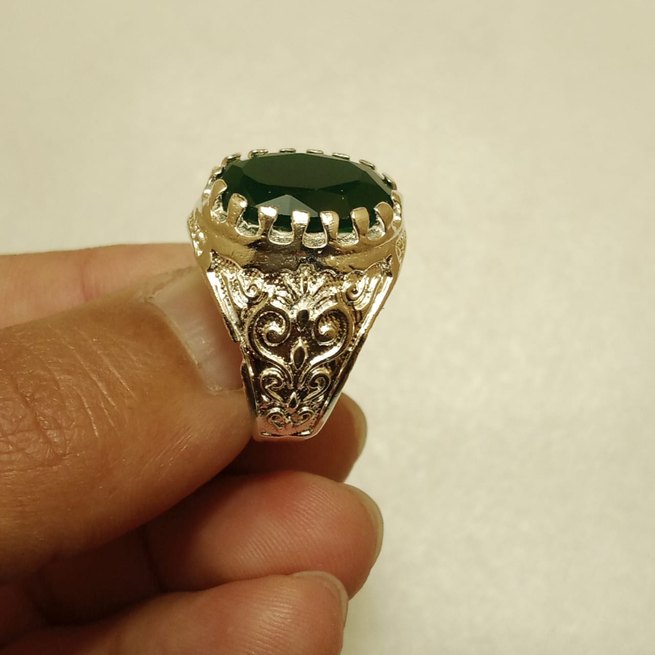 14 Carat Emerald Ring | Step Cut Zamrud | Italian Style Ring