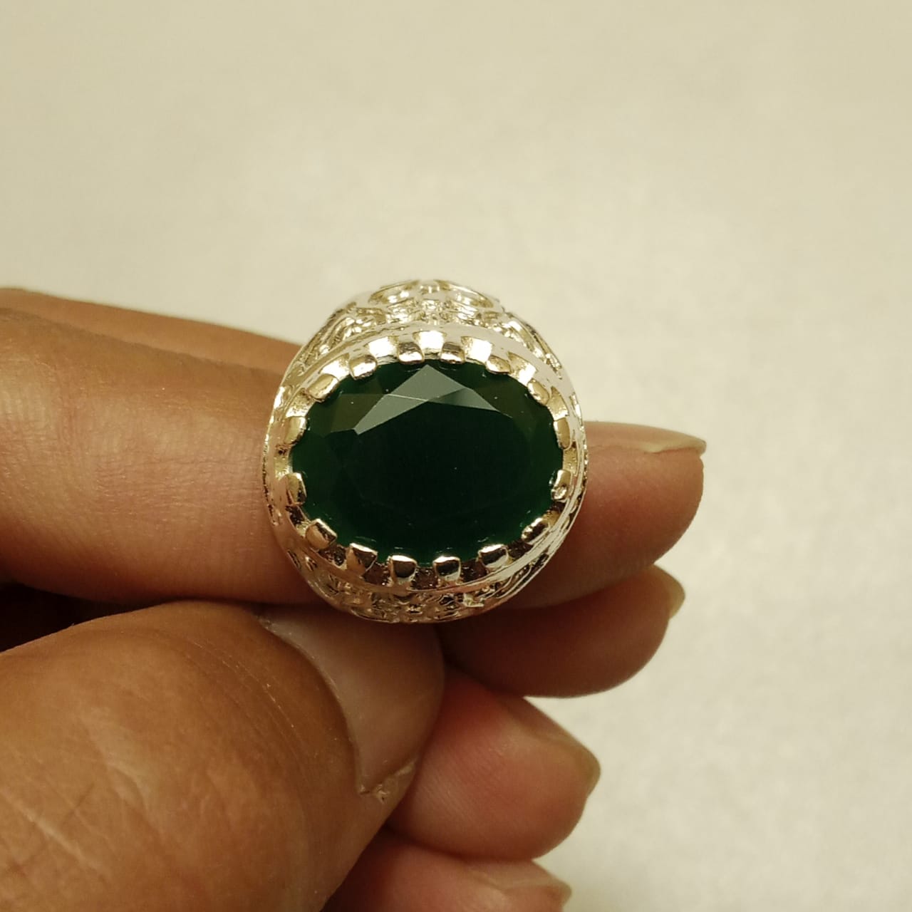 14 Carat Emerald Ring | Step Cut Zamrud | Italian Style Ring