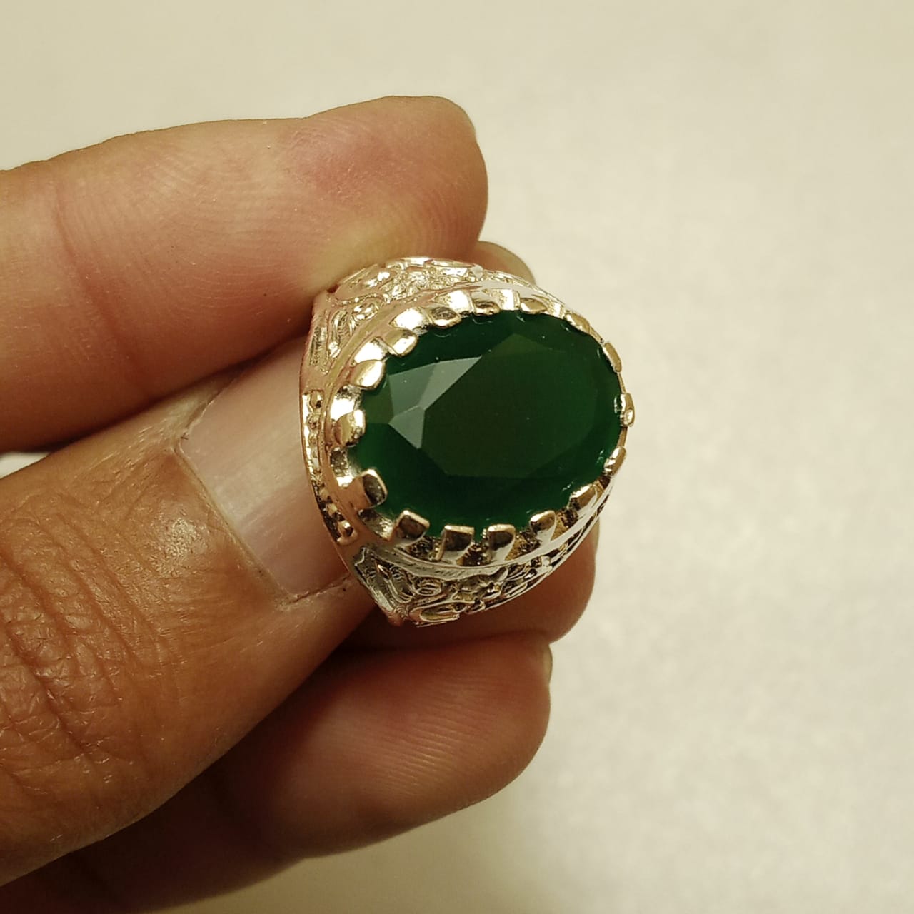 14 Carat Emerald Ring | Step Cut Zamrud | Italian Style Ring