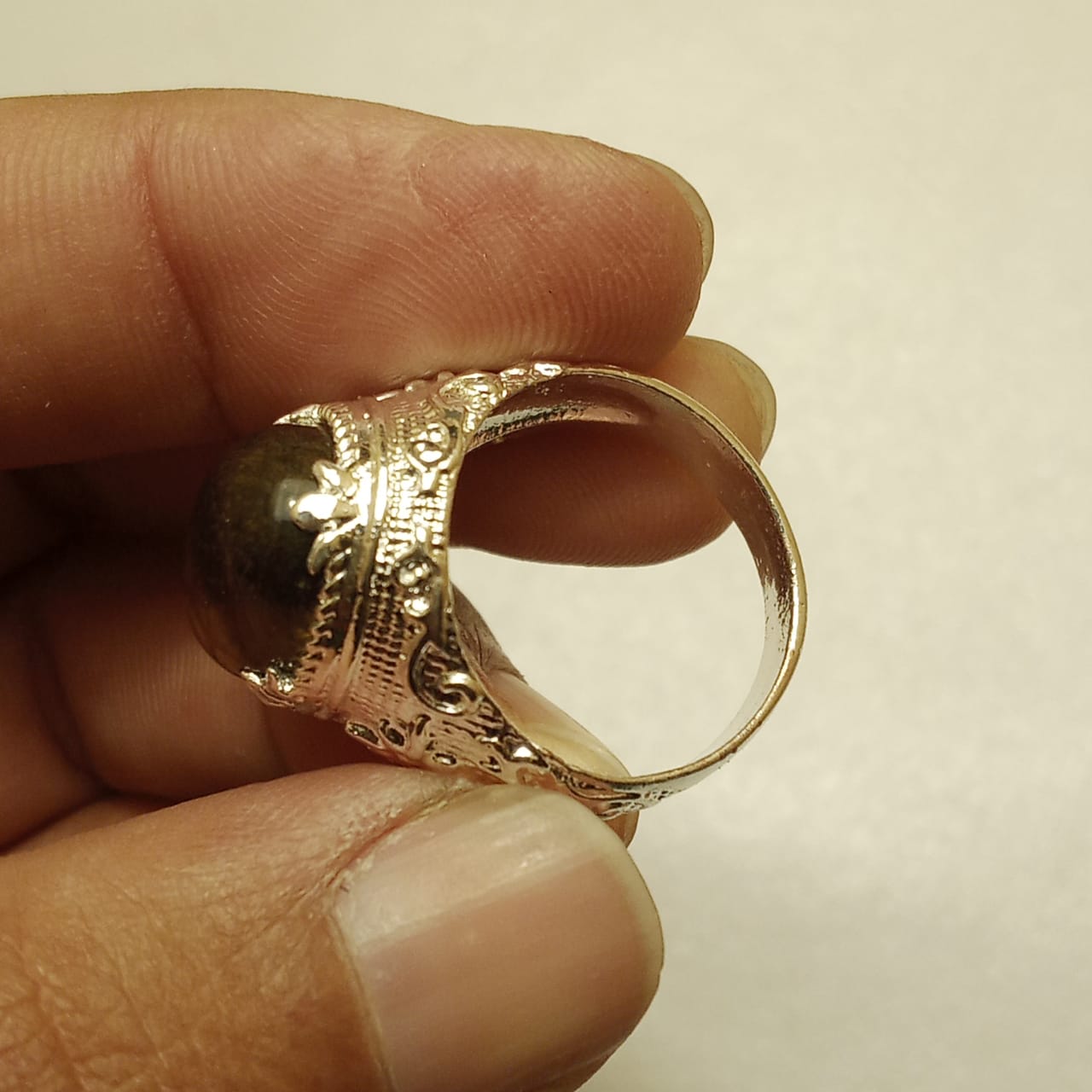 14 Carats Tiger Eye Ring | Cabochon Cut | Italian Style