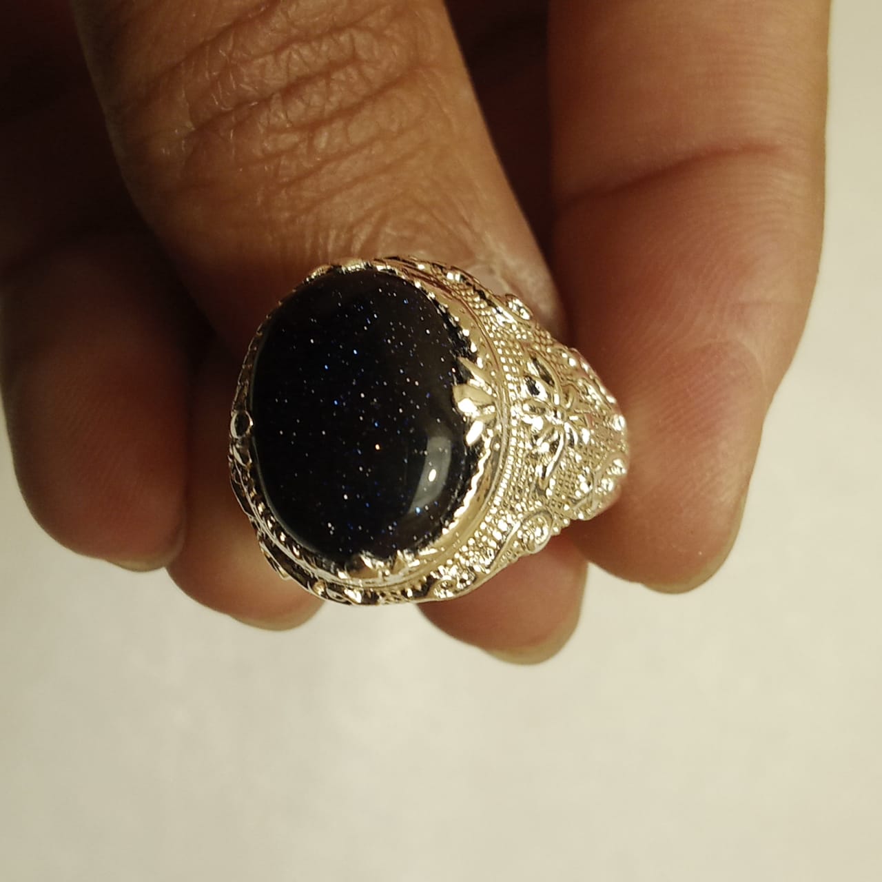 12 Carats Moothi Blue Opal Ring