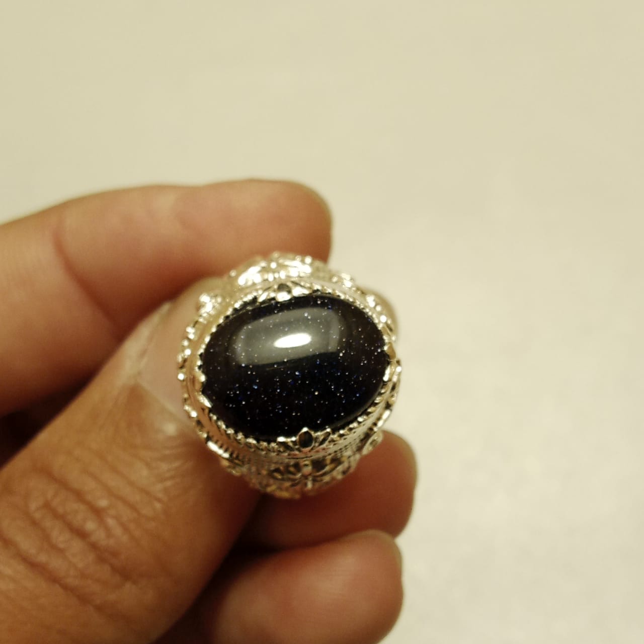 12 Carats Moothi Blue Opal Ring