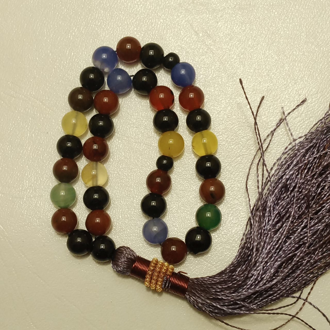 Multi color Aqeeq Tasbeeh | 33 Beads | 8 mm
