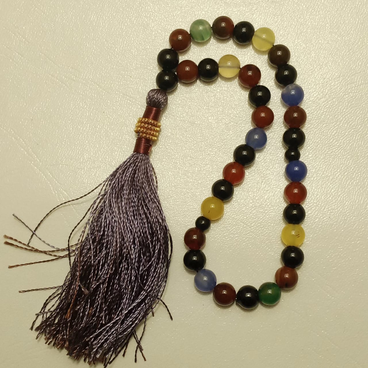 Multi color Aqeeq Tasbeeh | 33 Beads | 8 mm