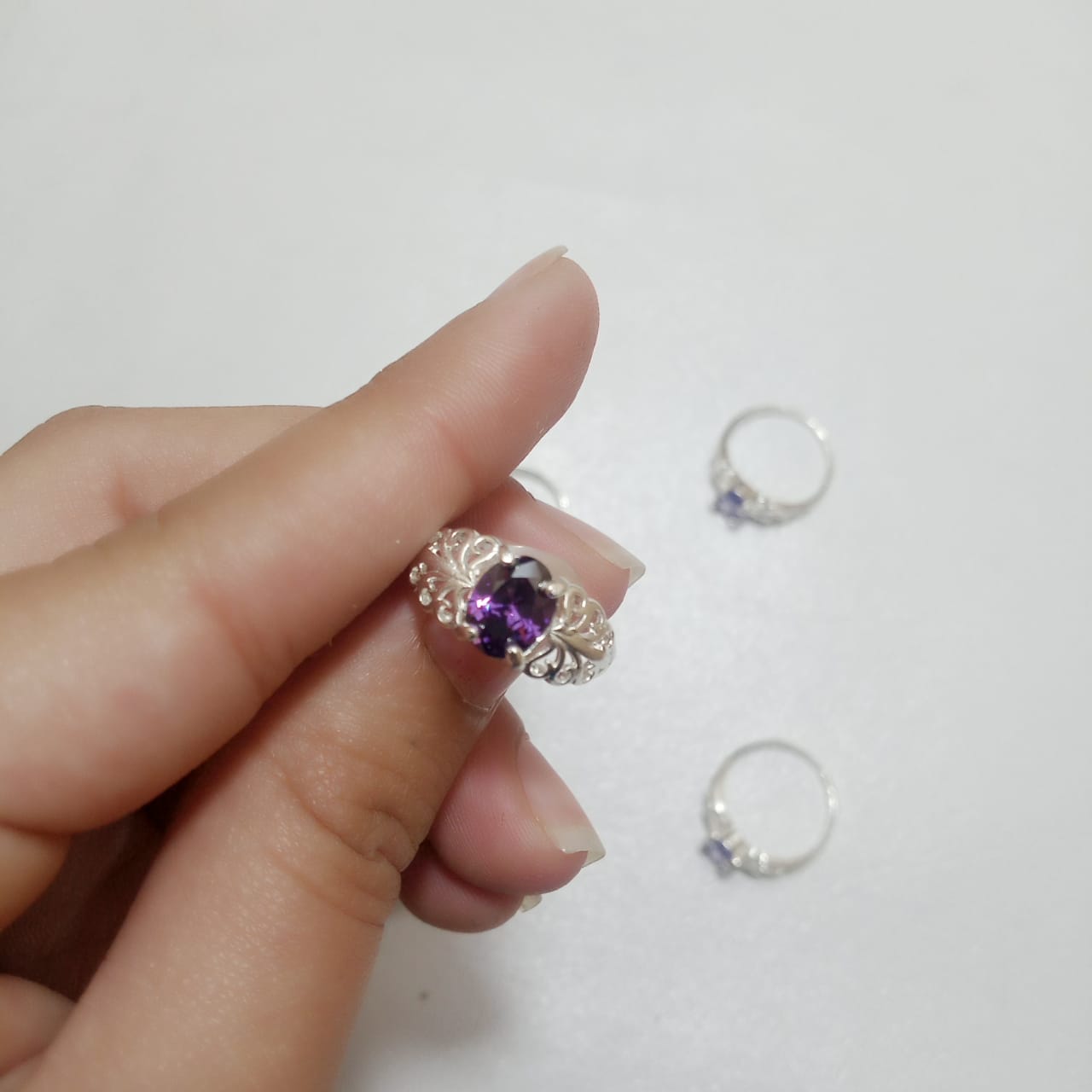 2 Carat Neelam Female Ring | Step Cut | CODE N-17