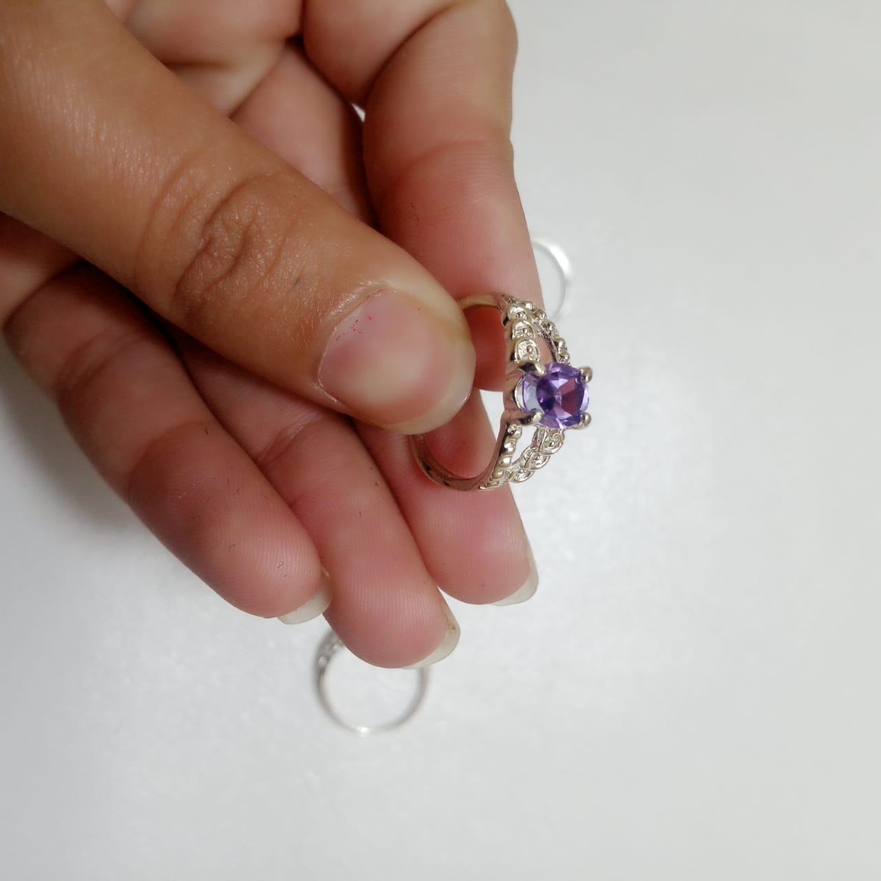 2 Carat Neelam Female Ring | Step Cut | CODE N-17