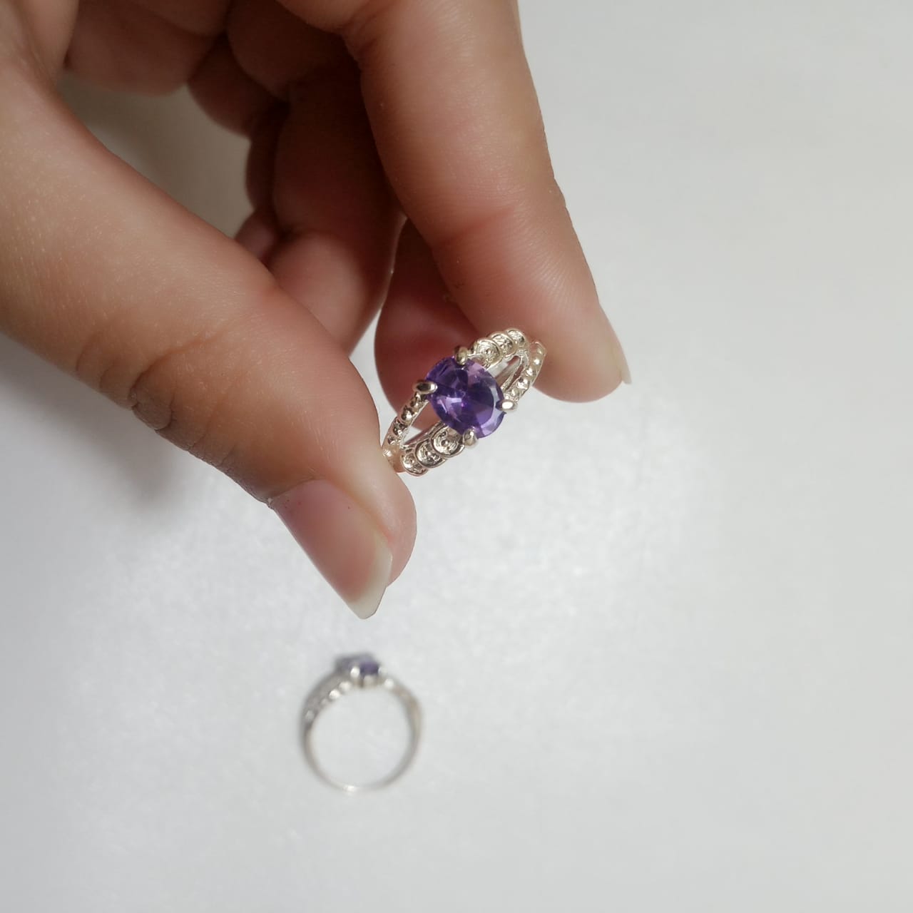 2 Carat Neelam Female Ring | Step Cut | CODE N-17