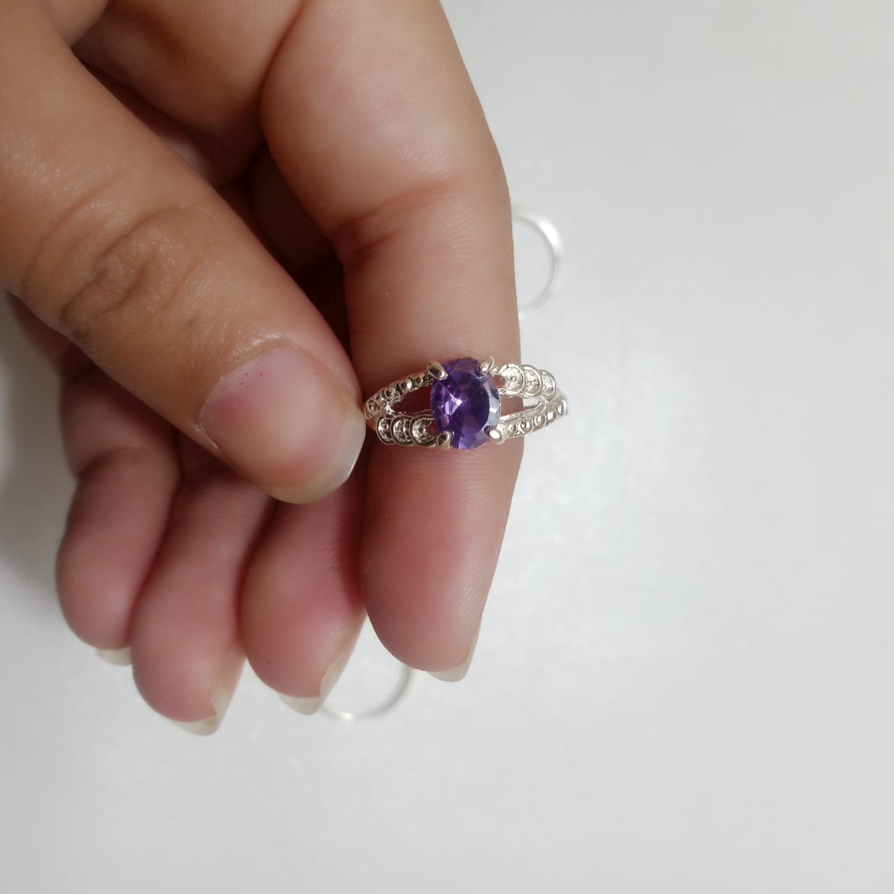 2 Carat Neelam Female Ring | Step Cut | CODE N-17