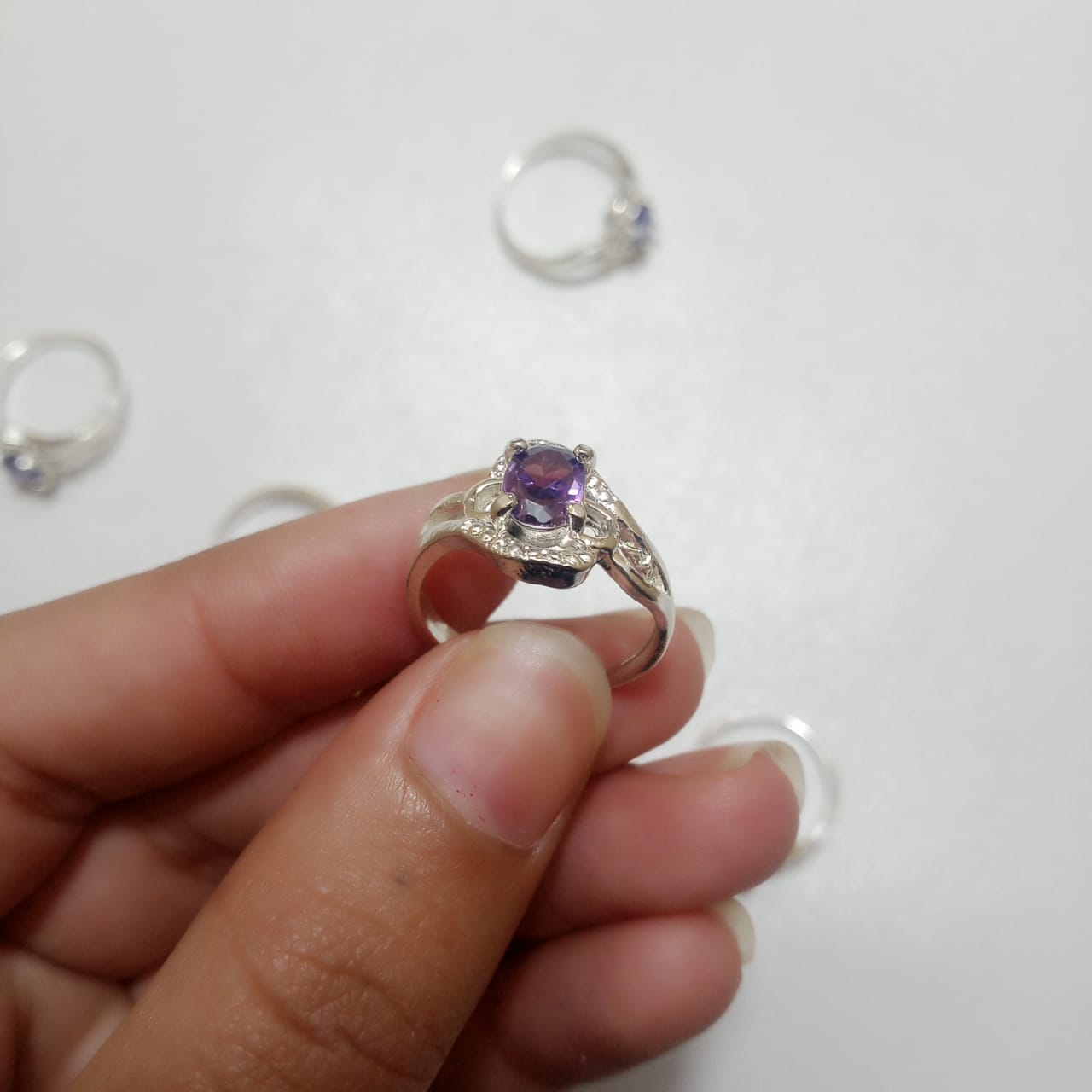 2 Carat Neelam Female Ring | Step Cut | CODE N-15