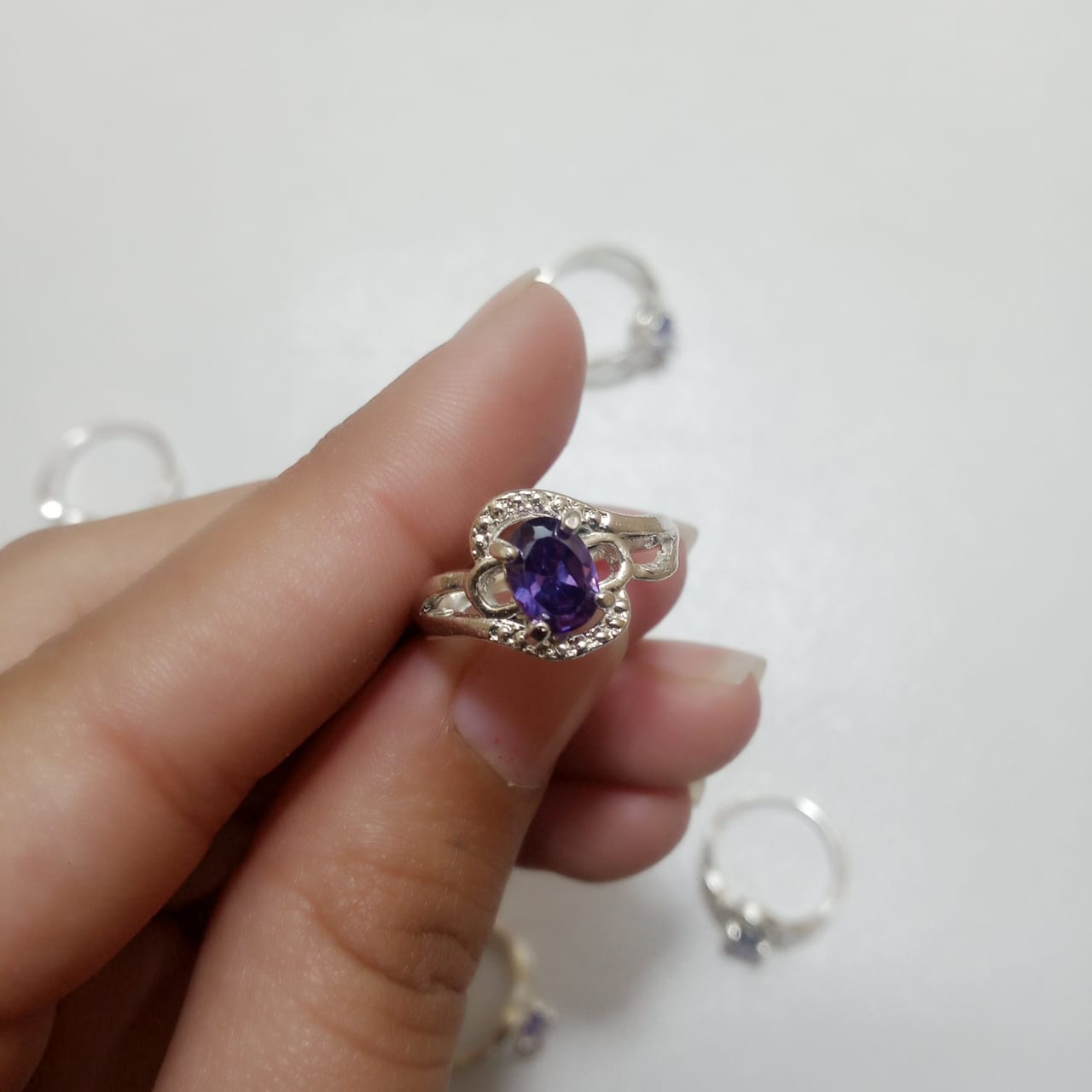 2 Carat Neelam Female Ring | Step Cut | CODE N-15