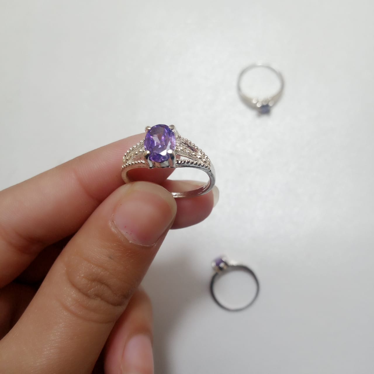 2 Carat Neelam Female Ring | Step Cut | CODE N-13