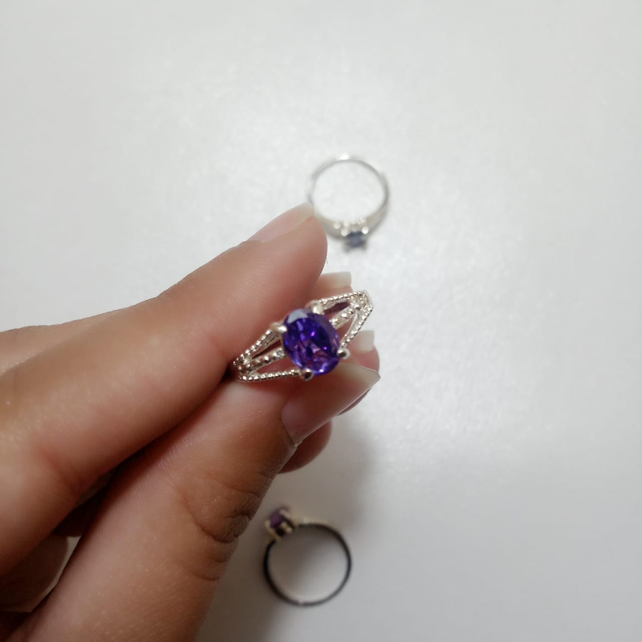 2 Carat Neelam Female Ring | Step Cut | CODE N-13