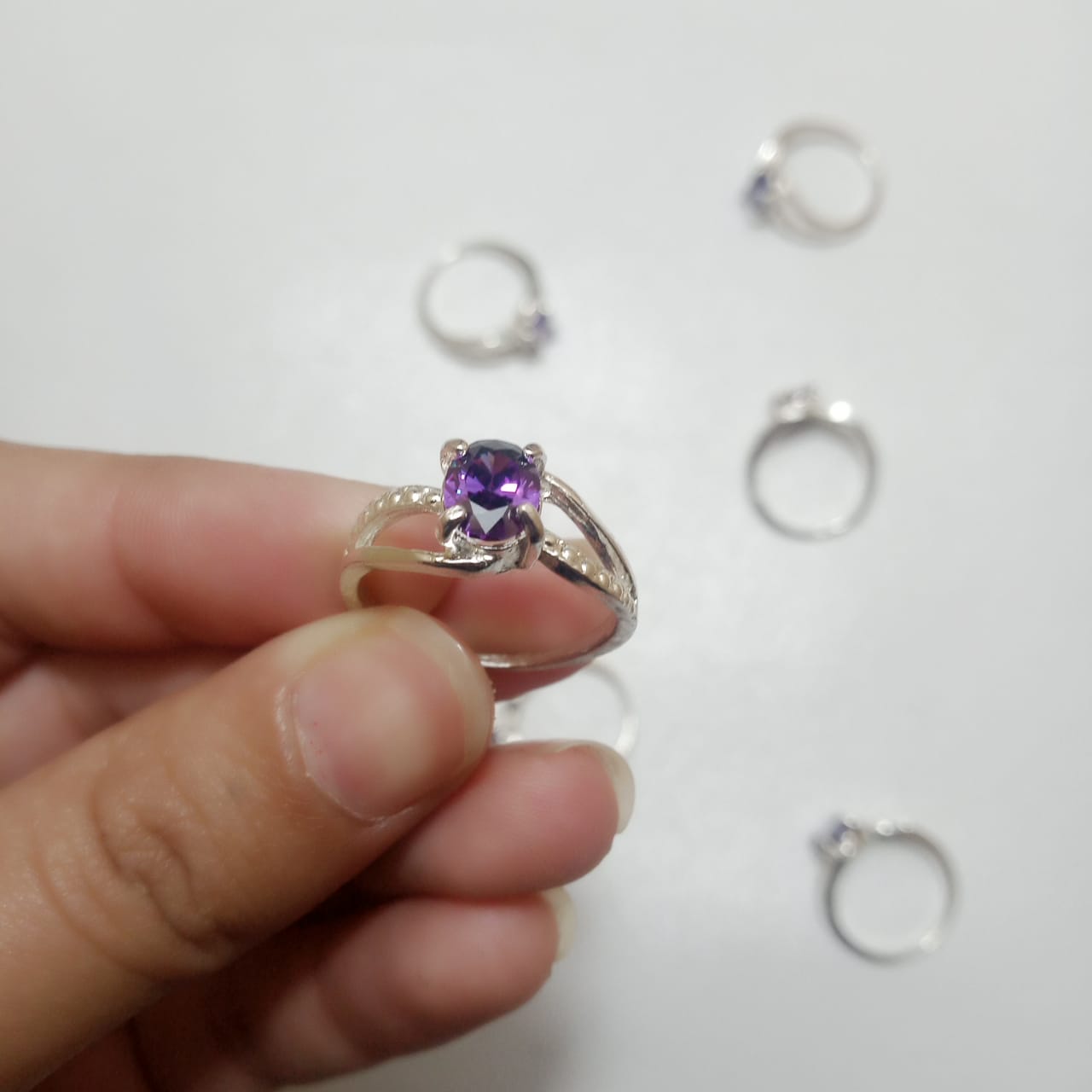 2 Carat Neelam Female Ring | Step Cut | CODE N-12