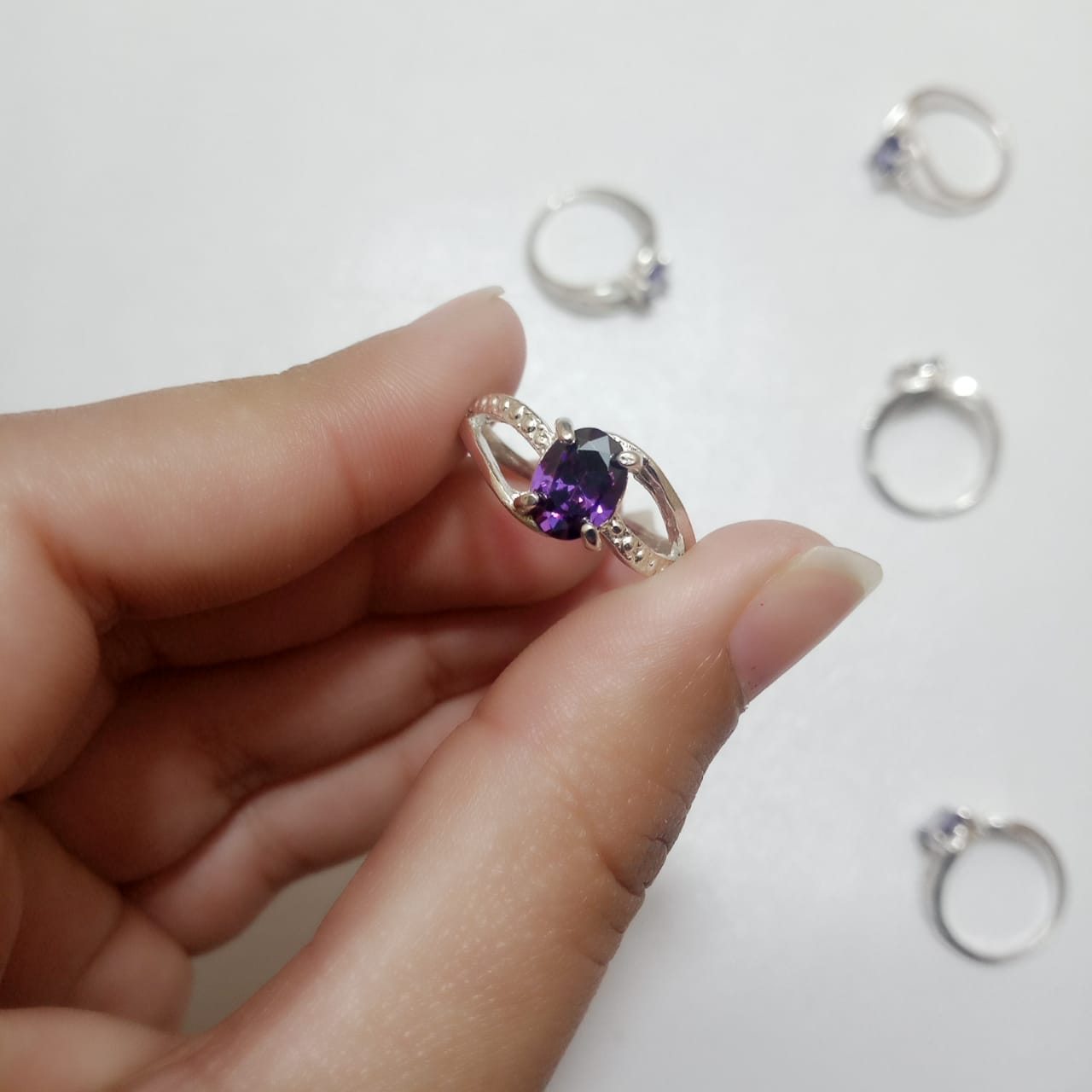 2 Carat Neelam Female Ring | Step Cut | CODE N-12