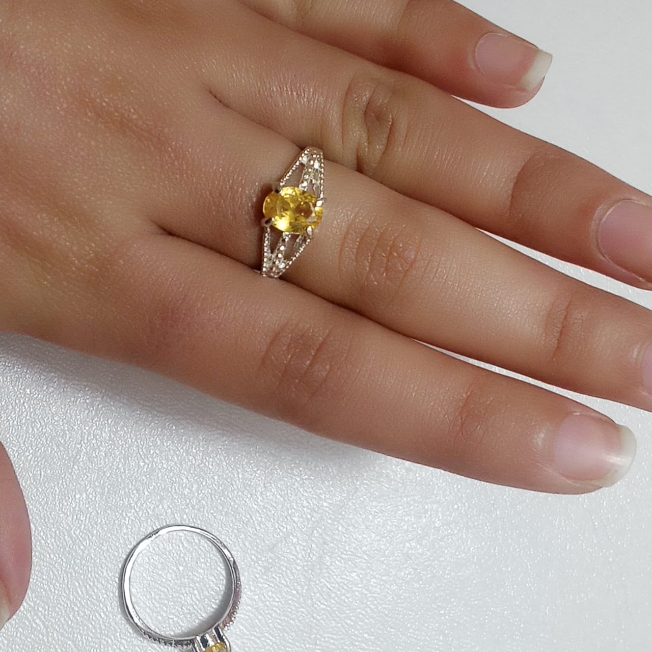 2 Carats Pukhraj Female Ring | Step Cut | CODE P14