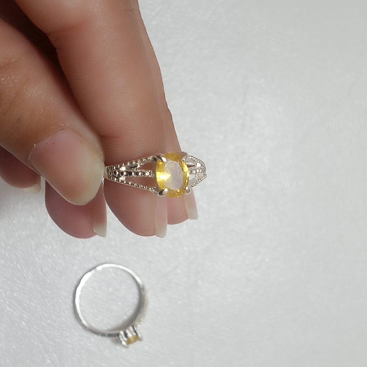 2 Carats Pukhraj Female Ring | Step Cut | CODE P14