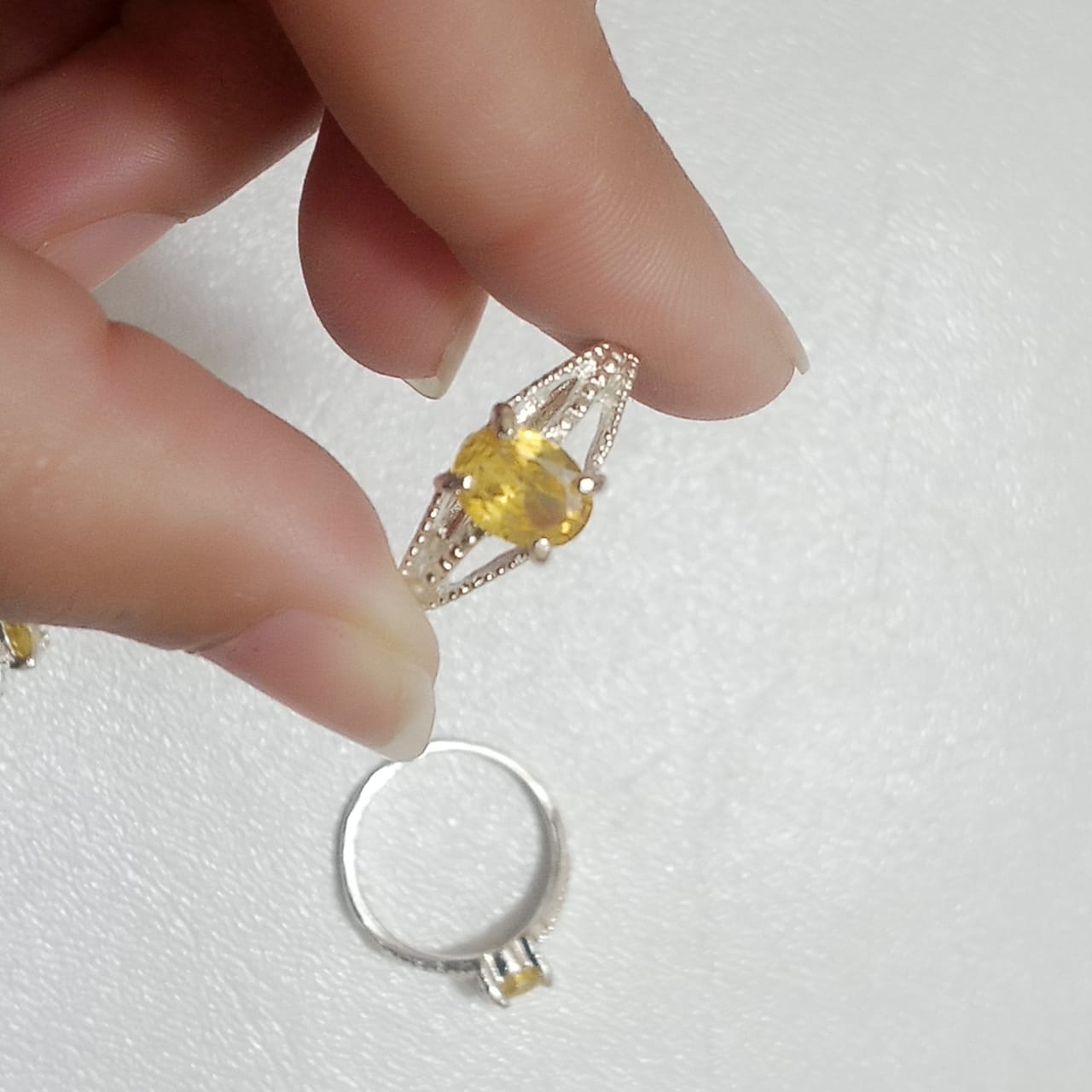 2 Carats Pukhraj Female Ring | Step Cut | CODE P14