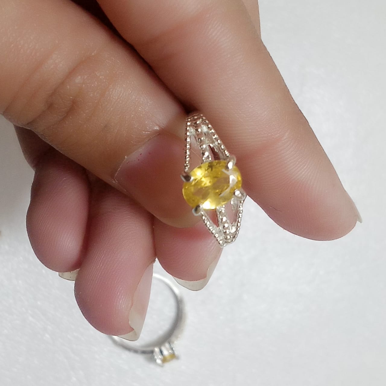 2 Carats Pukhraj Female Ring | Step Cut | CODE P14