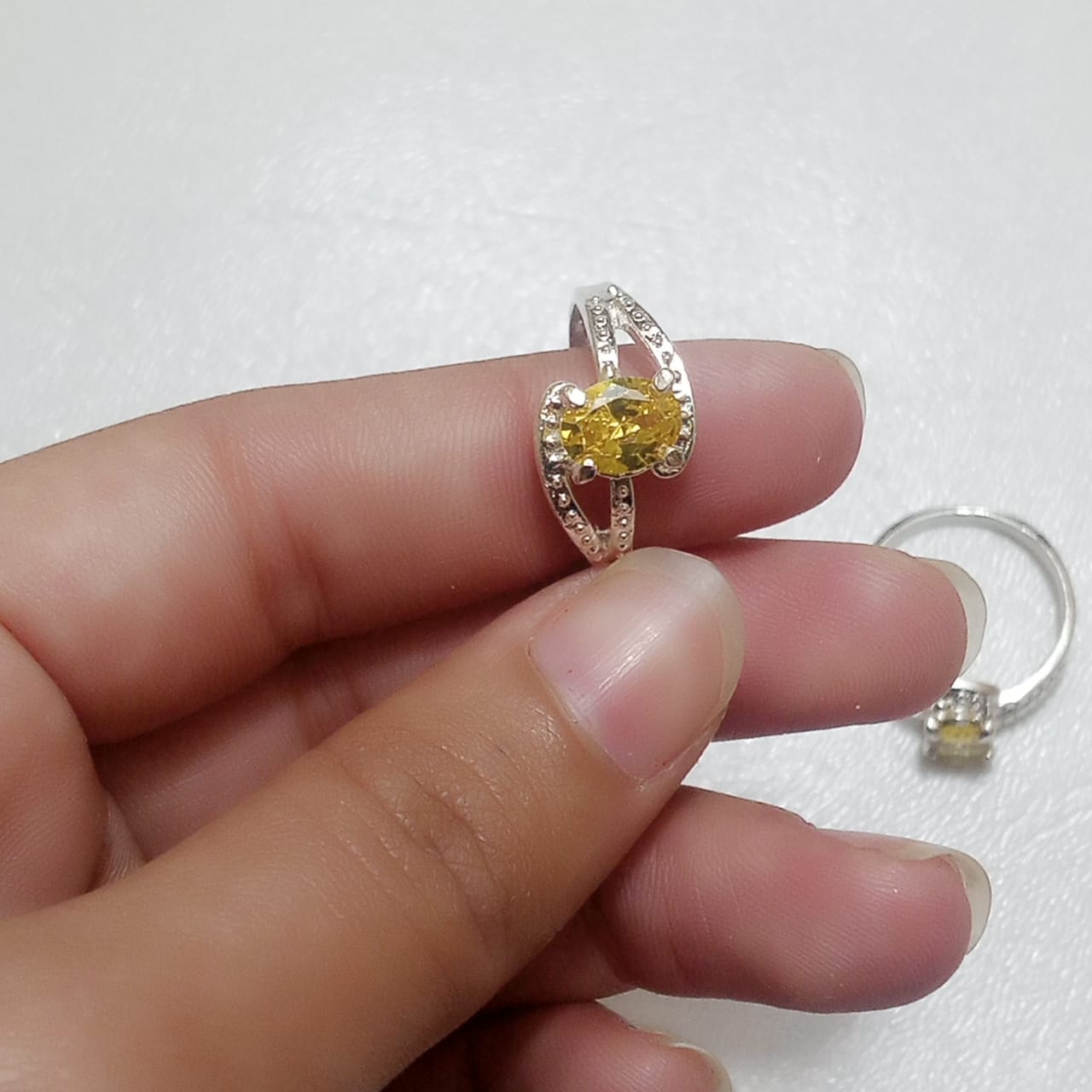 2 Carats Pukhraj Female Ring | Step Cut | CODE P13