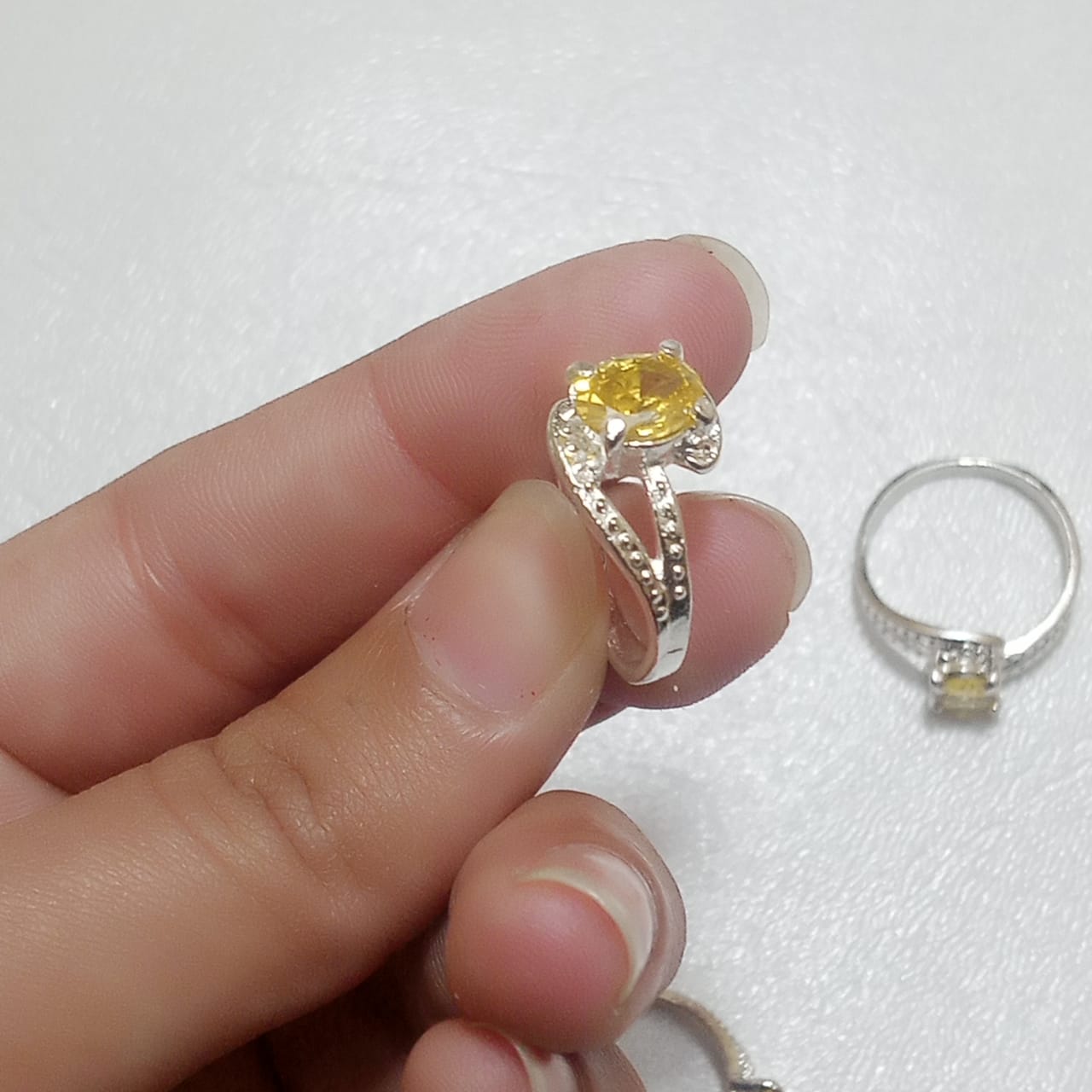 2 Carats Pukhraj Female Ring | Step Cut | CODE P13