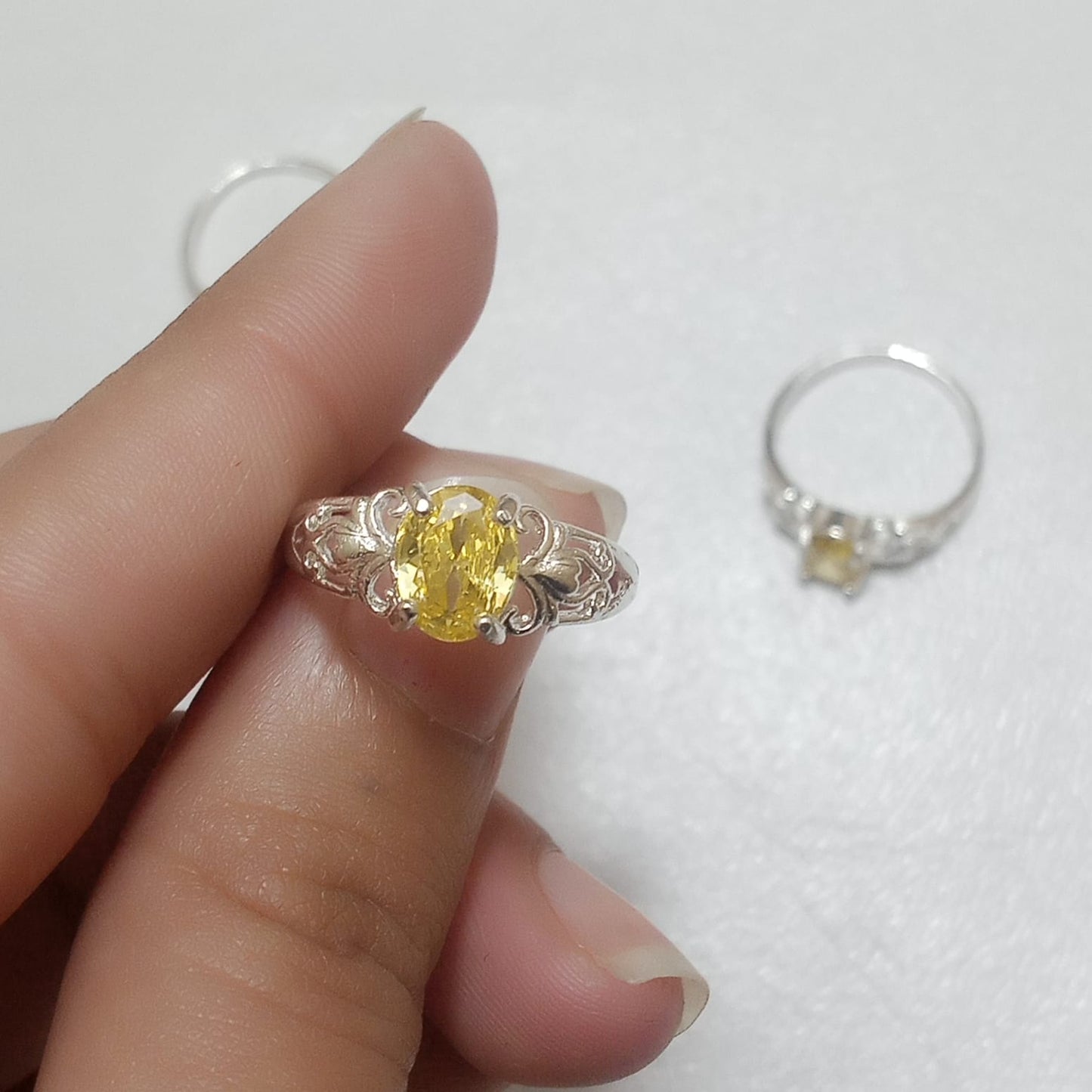 2 Carats Pukhraj Female Ring | Step Cut | CODE P10
