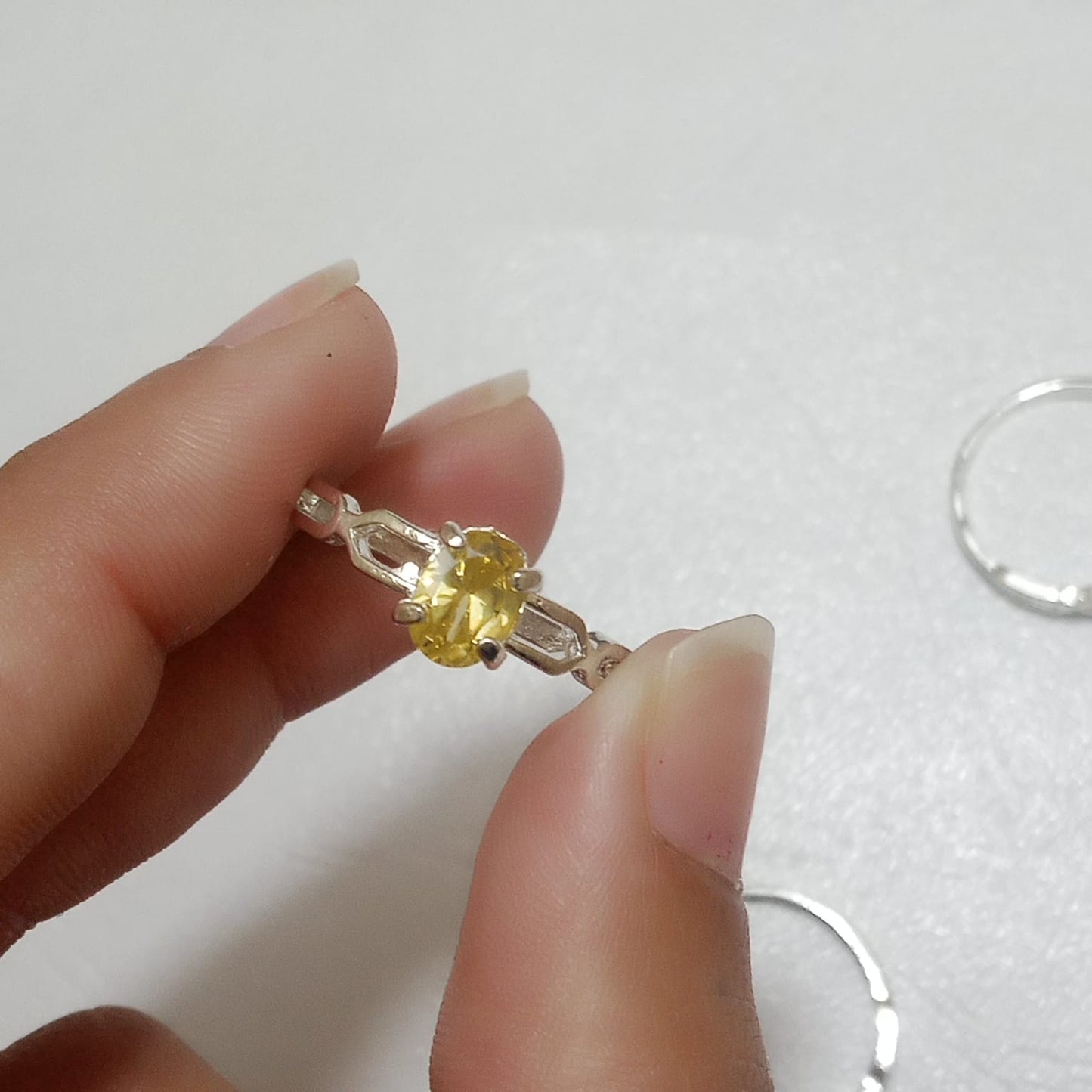 2 Carats Pukhraj Female Ring | Step Cut | CODE P17