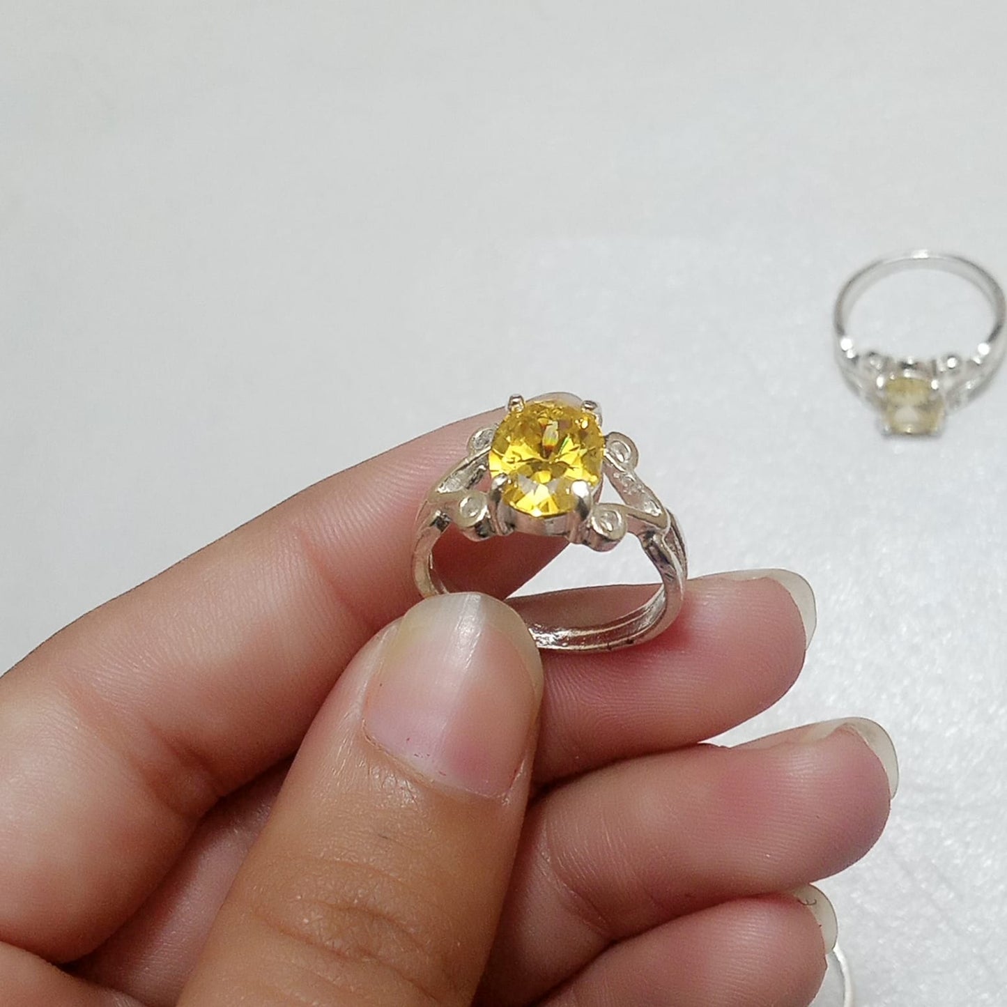 3.5 Carats Pukhraj Female Ring | Step Cut | CODE P18