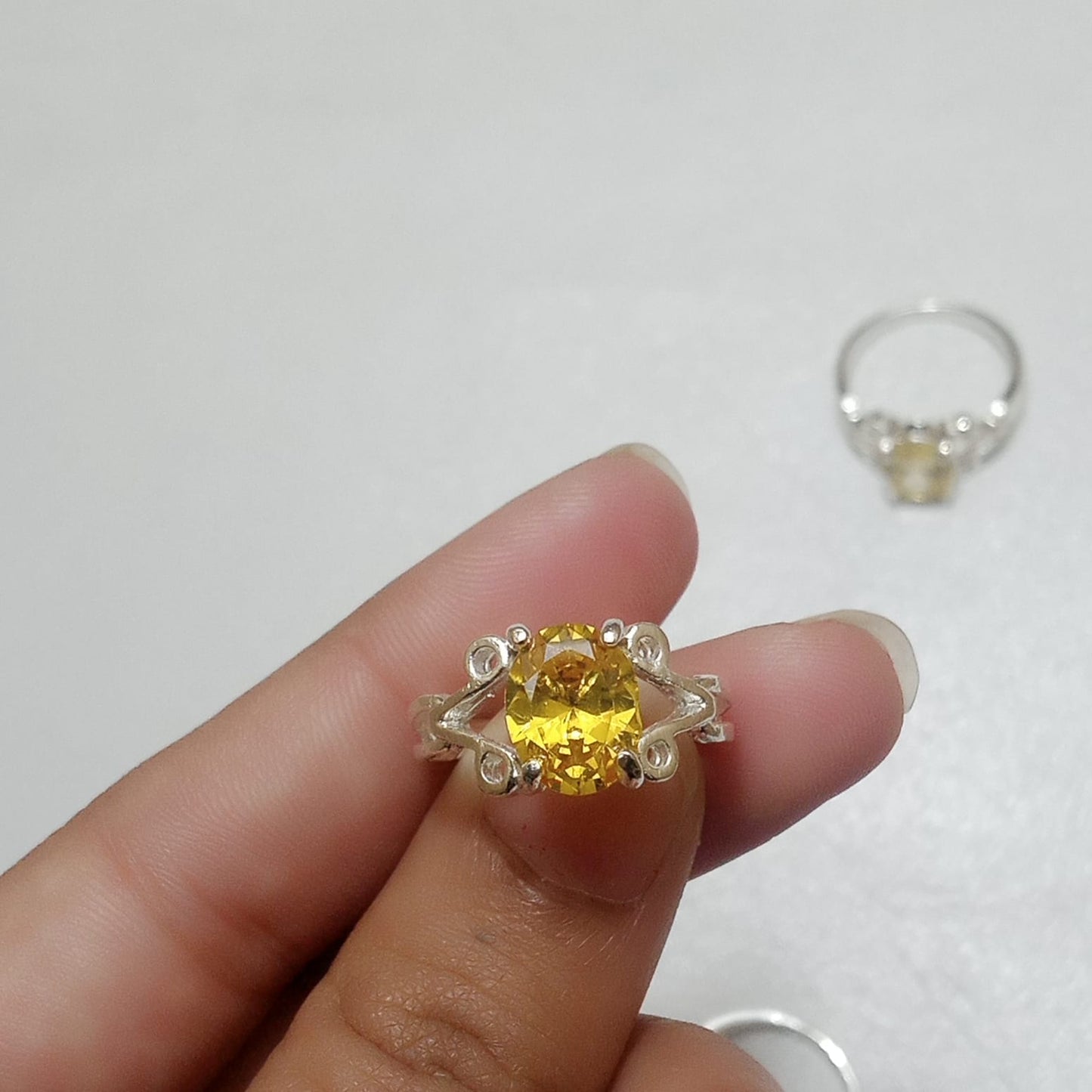 3.5 Carats Pukhraj Female Ring | Step Cut | CODE P18