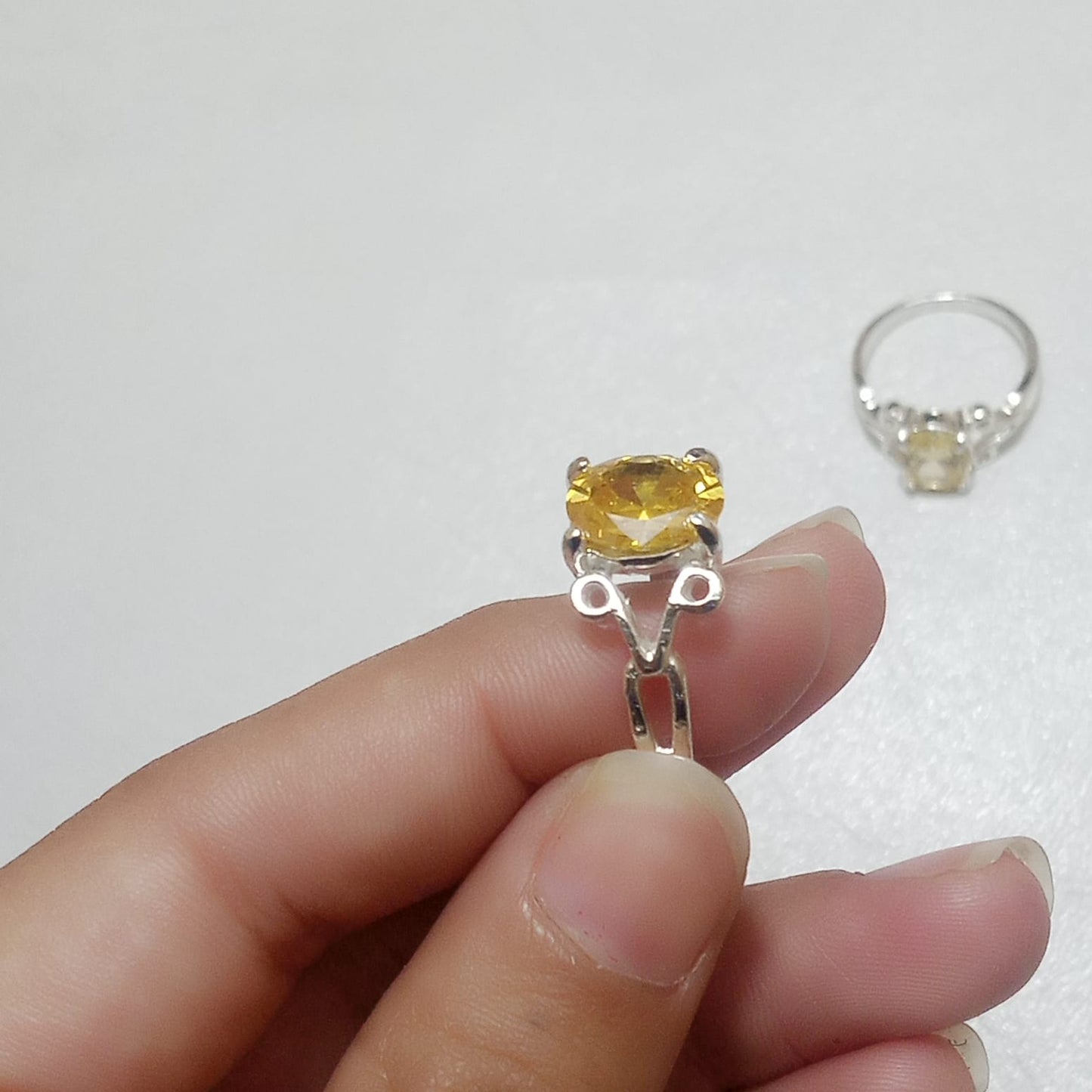 3.5 Carats Pukhraj Female Ring | Step Cut | CODE P18