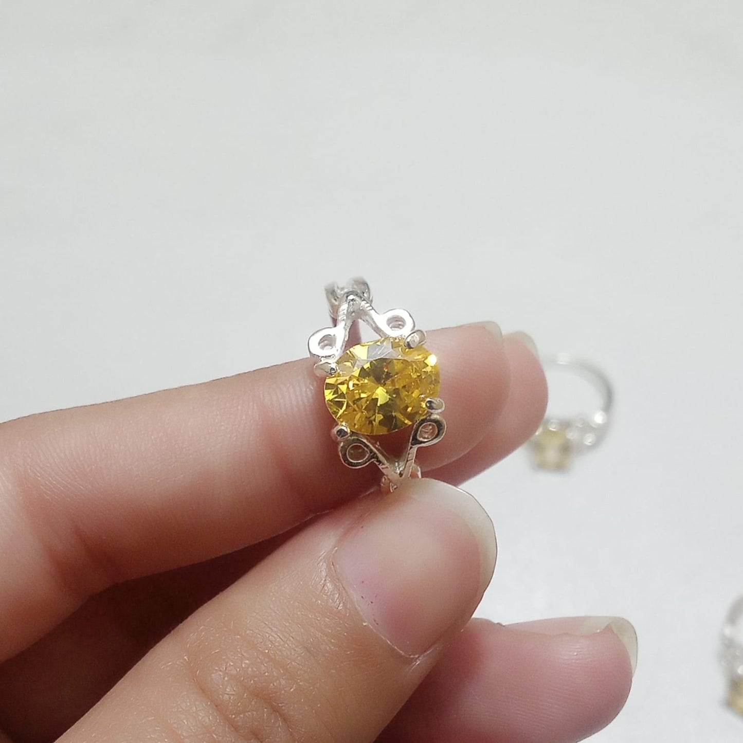 3.5 Carats Pukhraj Female Ring | Step Cut | CODE P18