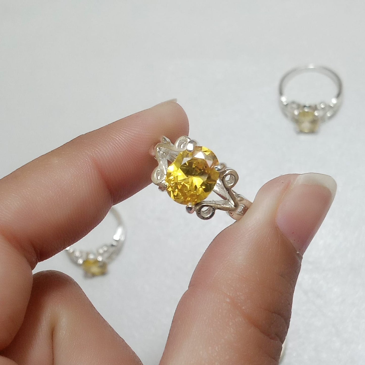 3.5 Carats Pukhraj Female Ring | Step Cut | CODE P18